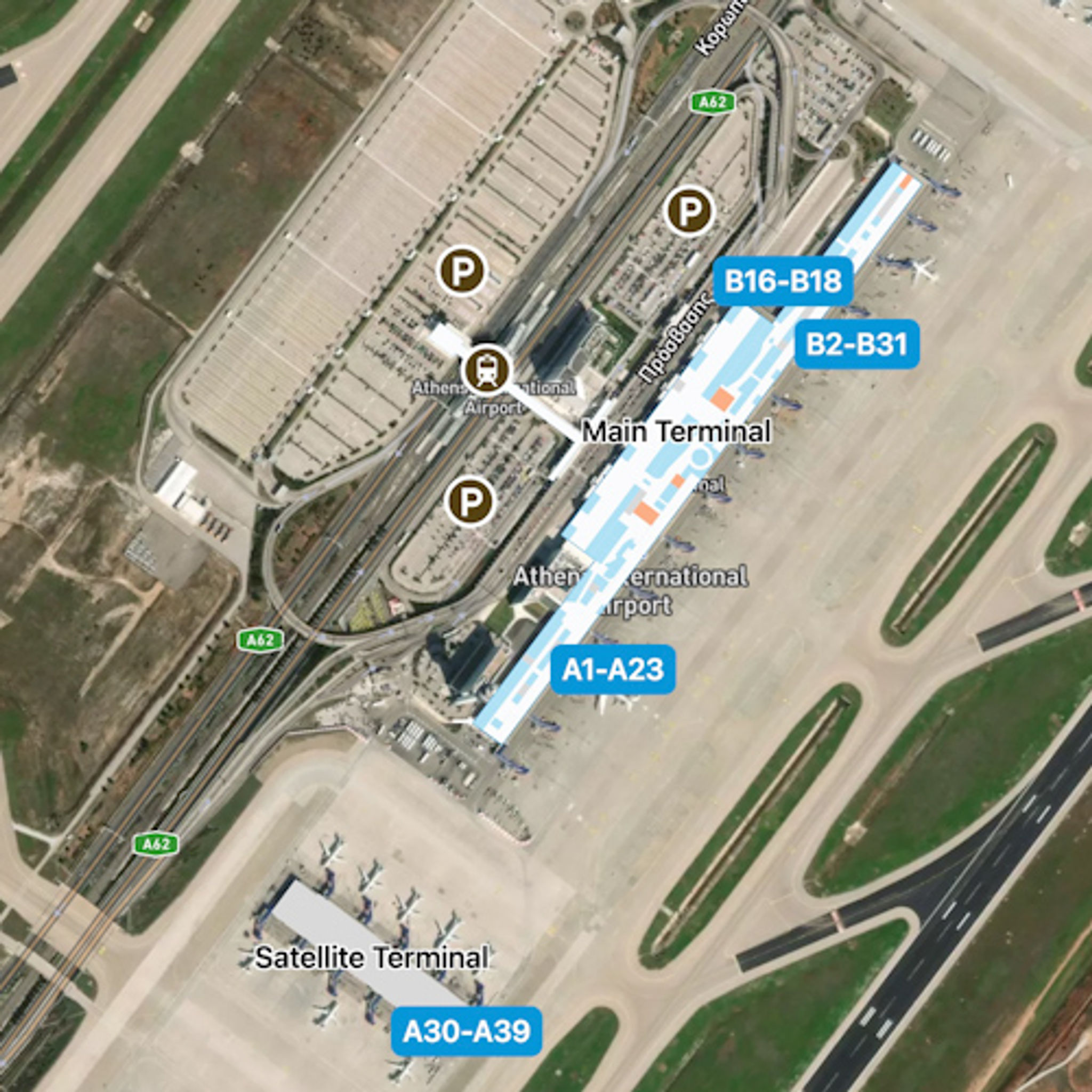 Athens Venizelos Airport ATH Terminal Overview Map