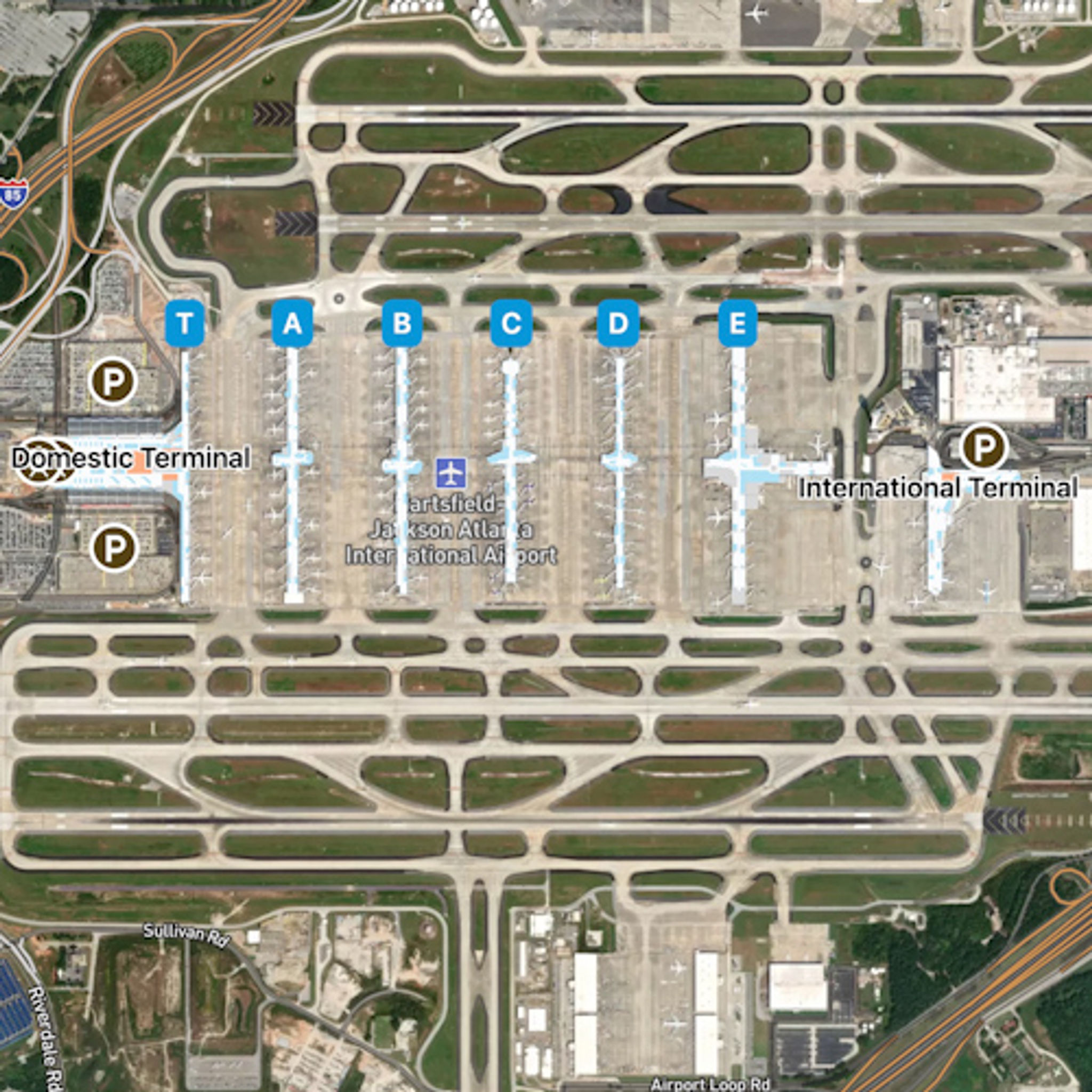 Hartsfield Jackson Atlanta Domestic Terminal Map