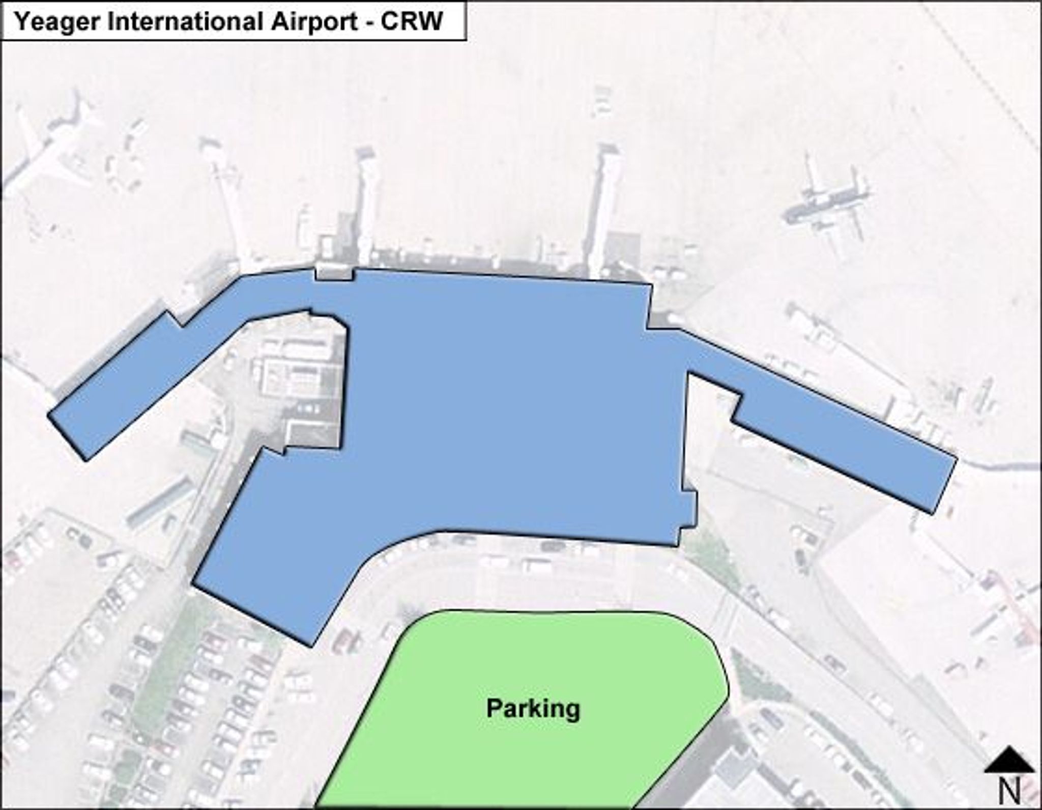 Yeager Airport CRW Terminal Overview Map