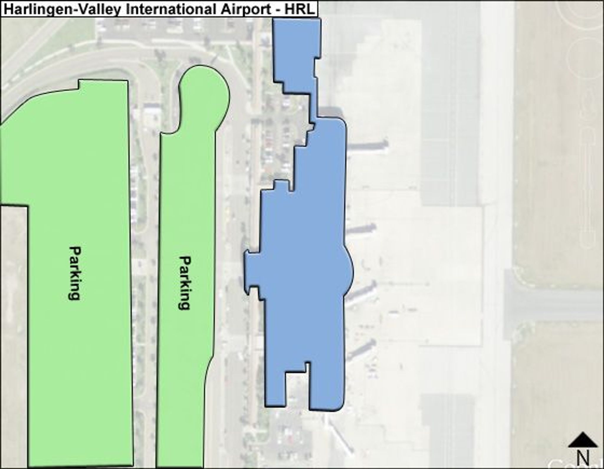 Harlingen-Valley Airport HRL Terminal Overview Map
