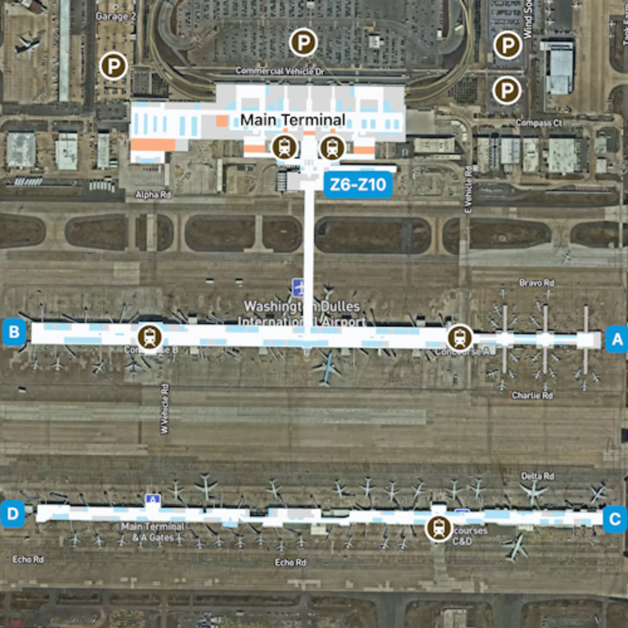 Washington Dulles Concourse Z Map