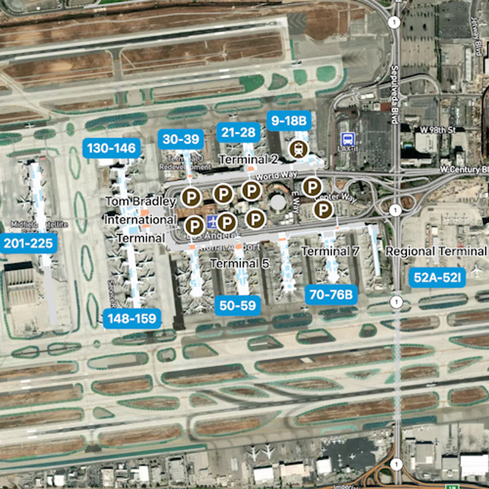 Los Angeles Terminal 5 Map