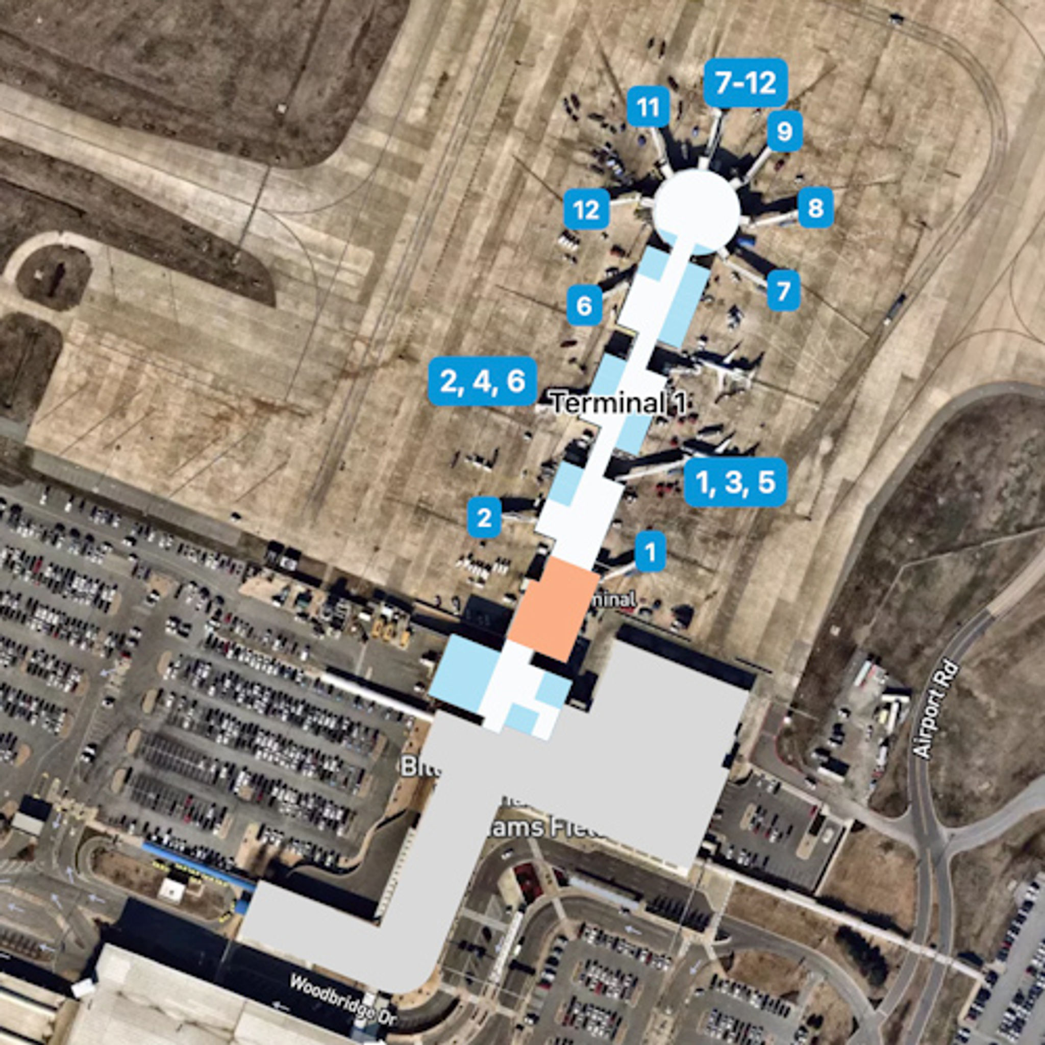 Little Rock Clinton National Airport LIT Terminal Overview Map
