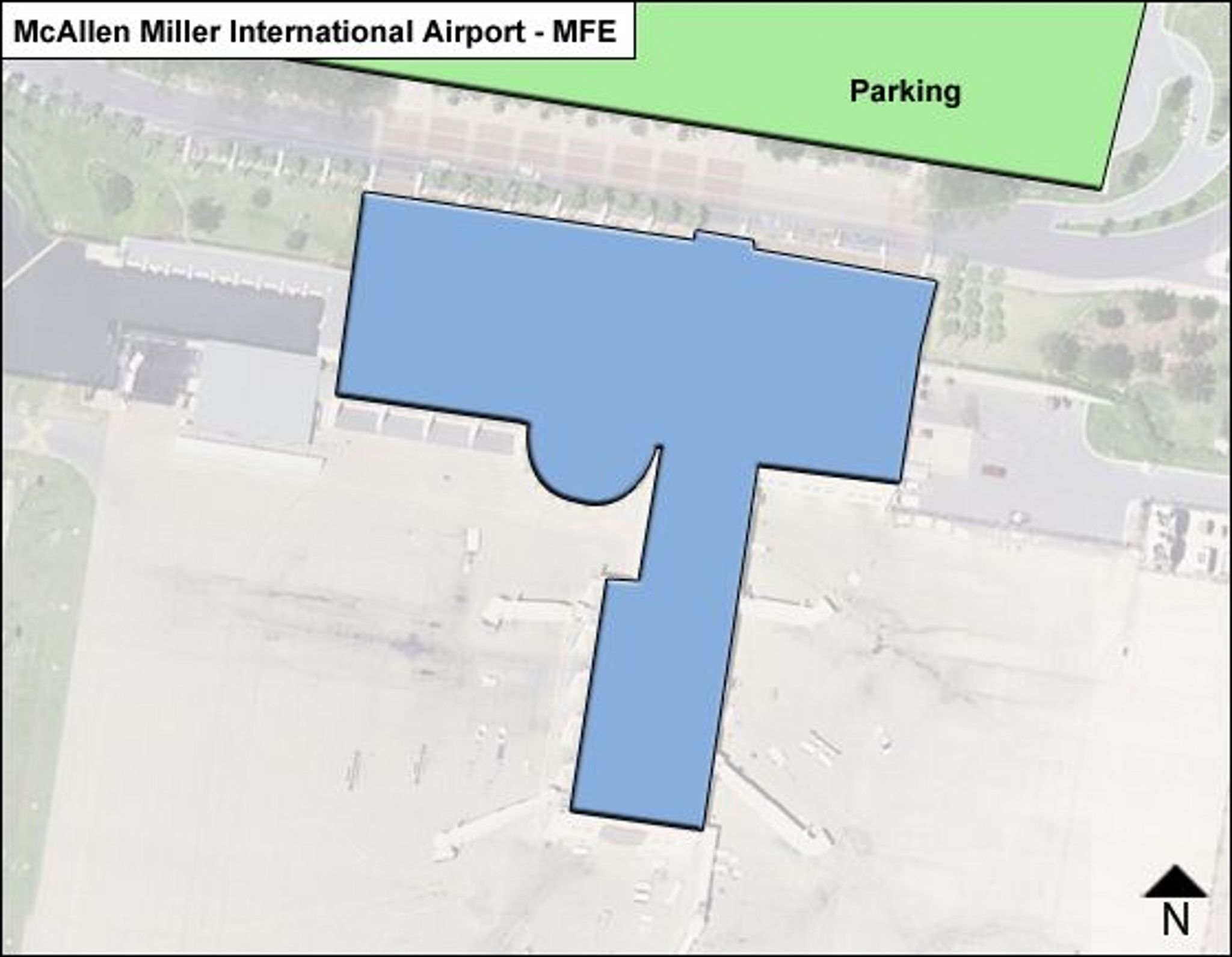 McAllen Miller Airport MFE Terminal Overview Map