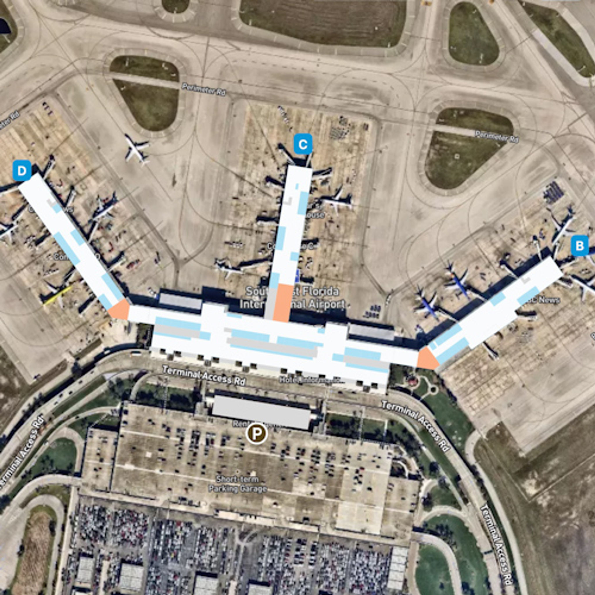 Southwest Florida Airport RSW Terminal Overview Map