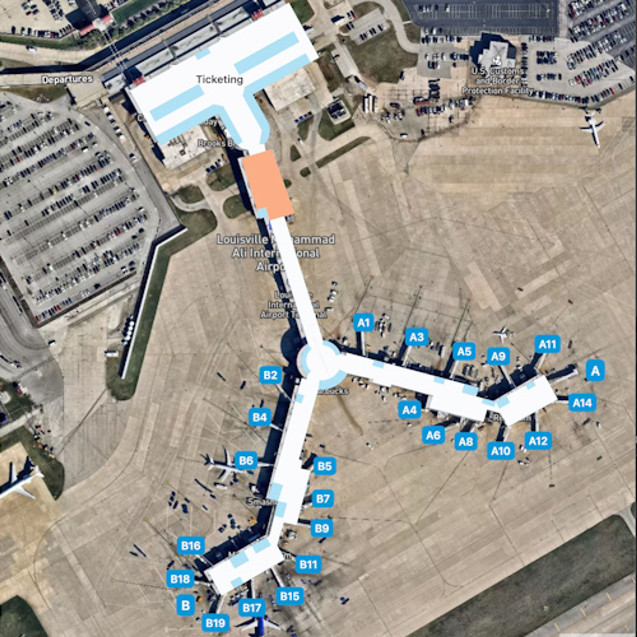 Louisville Concourse B Map