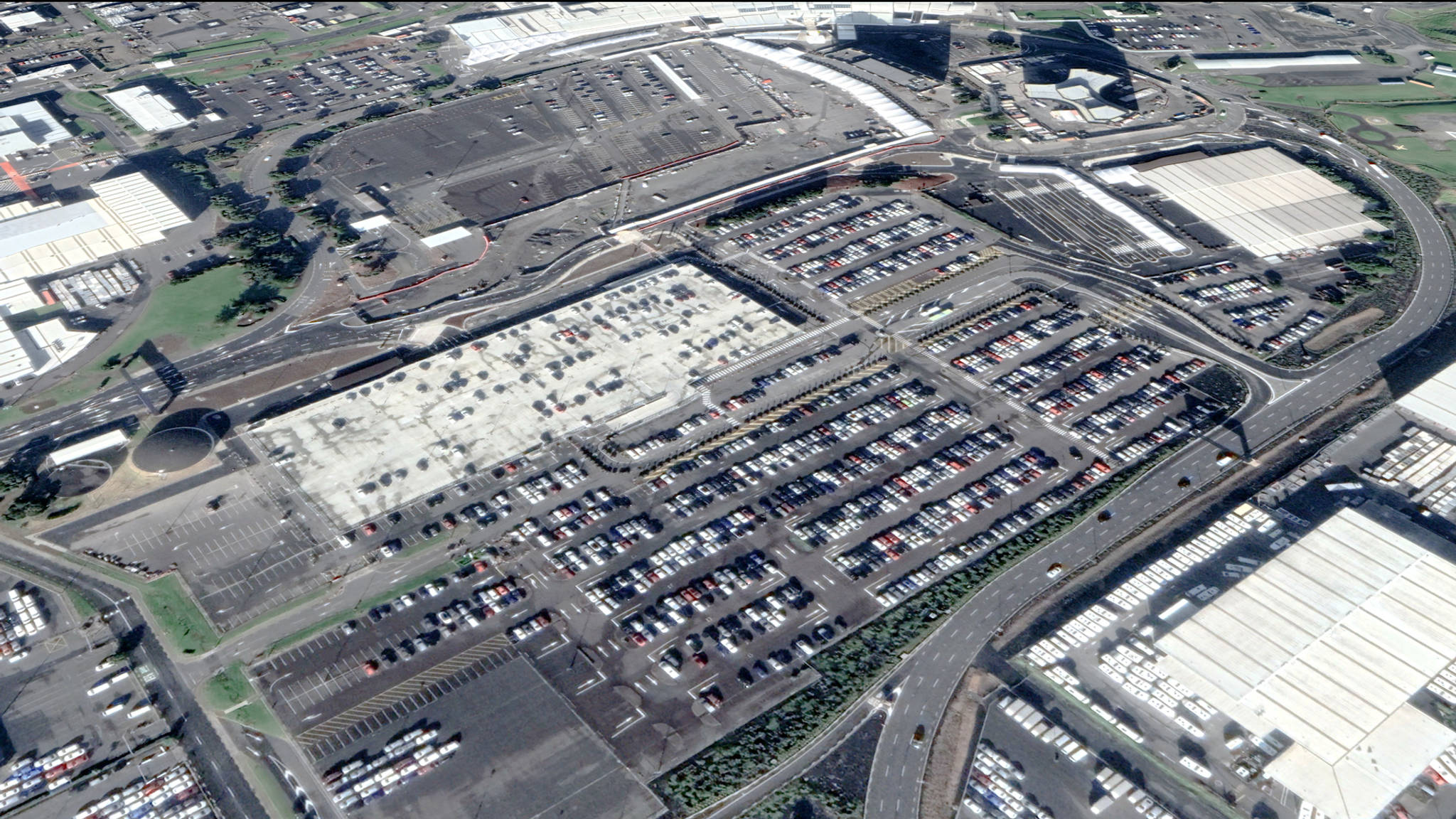 Aerial View of Auckland Airport Parking