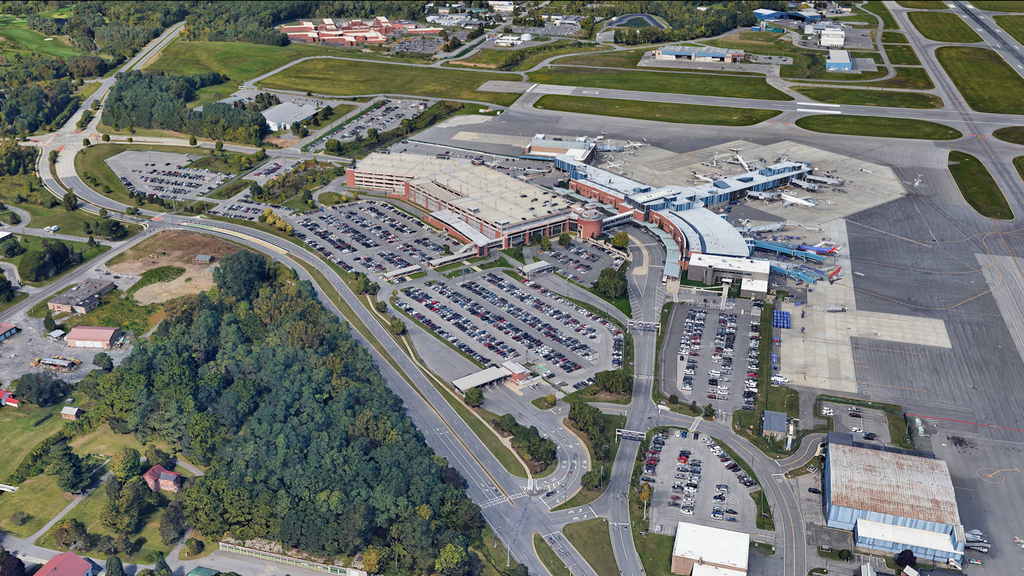 Aerial View of Albany Airport Parking