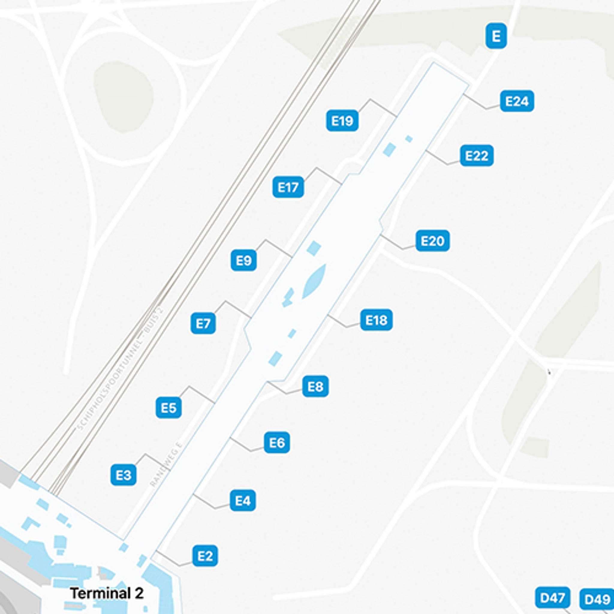 Amsterdam Schiphol Airport AMS Concourse E Map