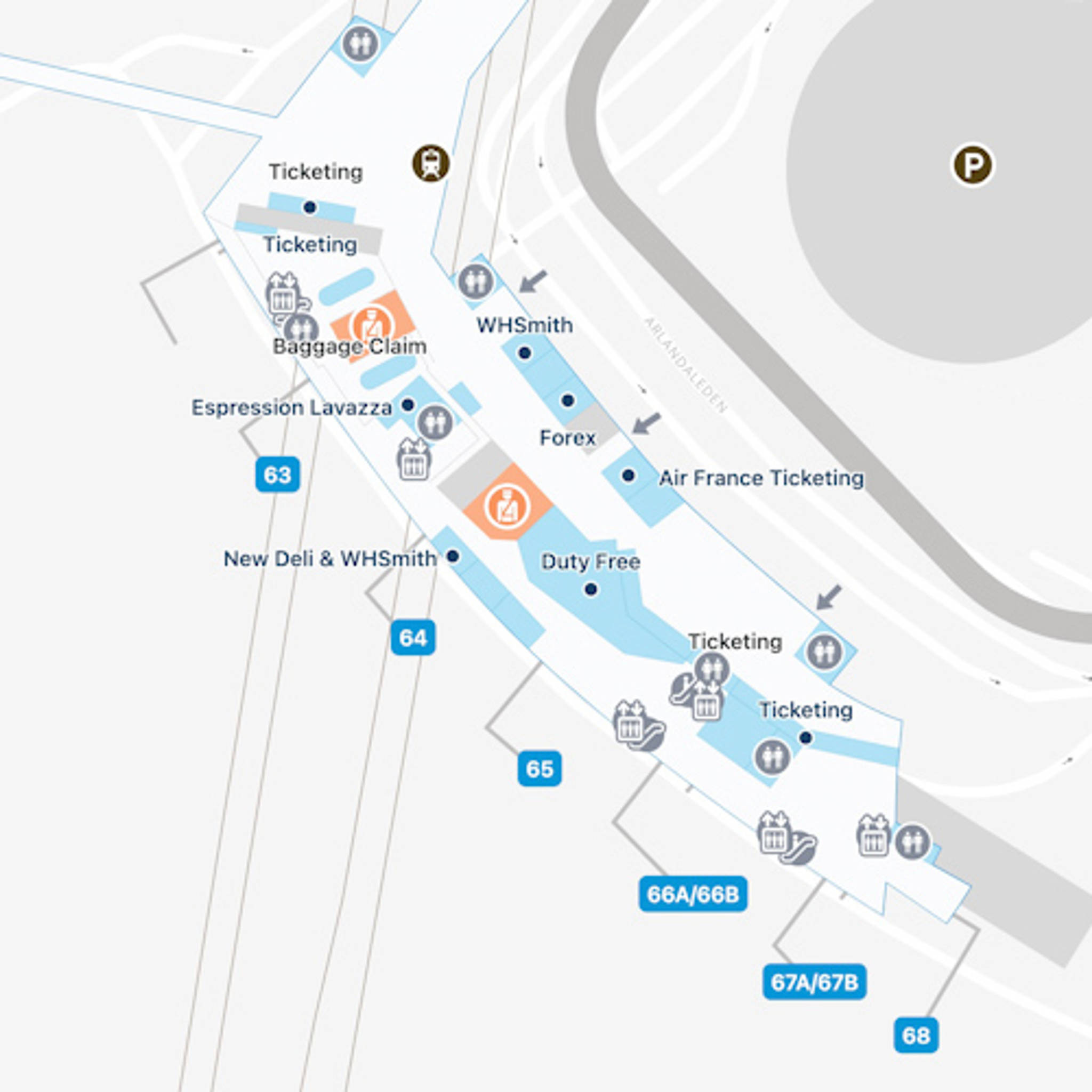 Stockholm Arlanda Airport ARN Terminal 2 Map