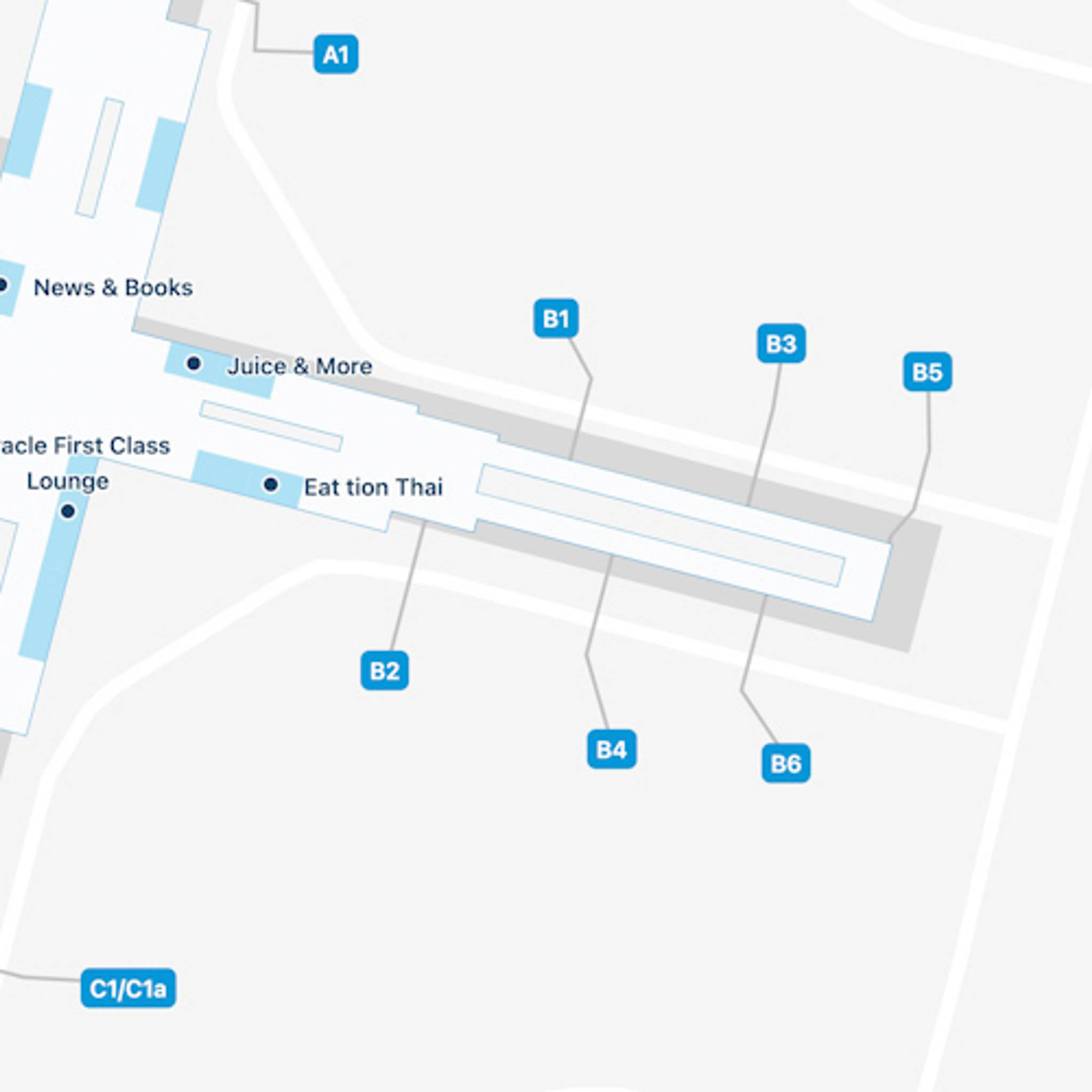 Bangkok Suvarnabhumi Airport BKK Concourse B Map