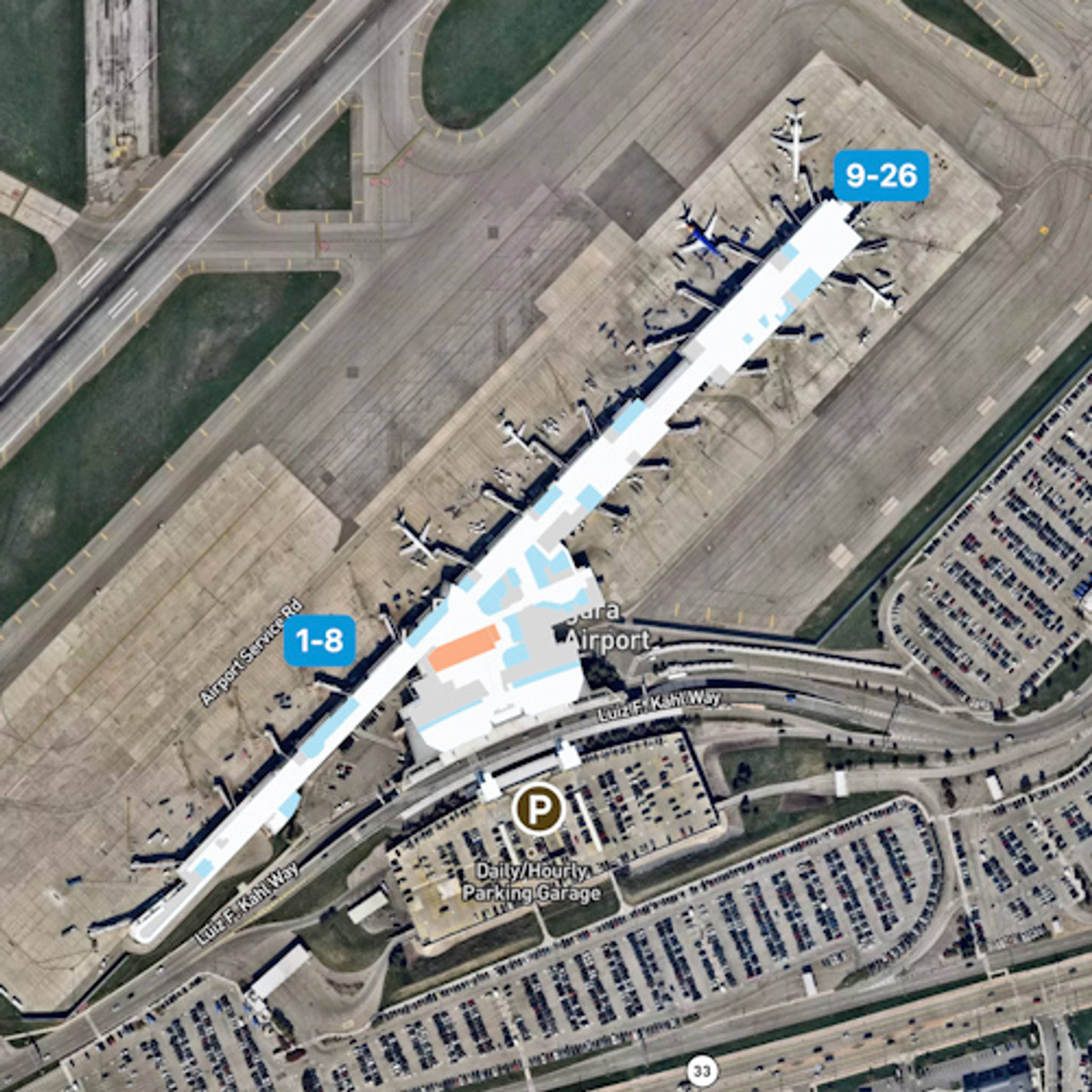 Buffalo Niagara Airport BUF Terminal Overview Map