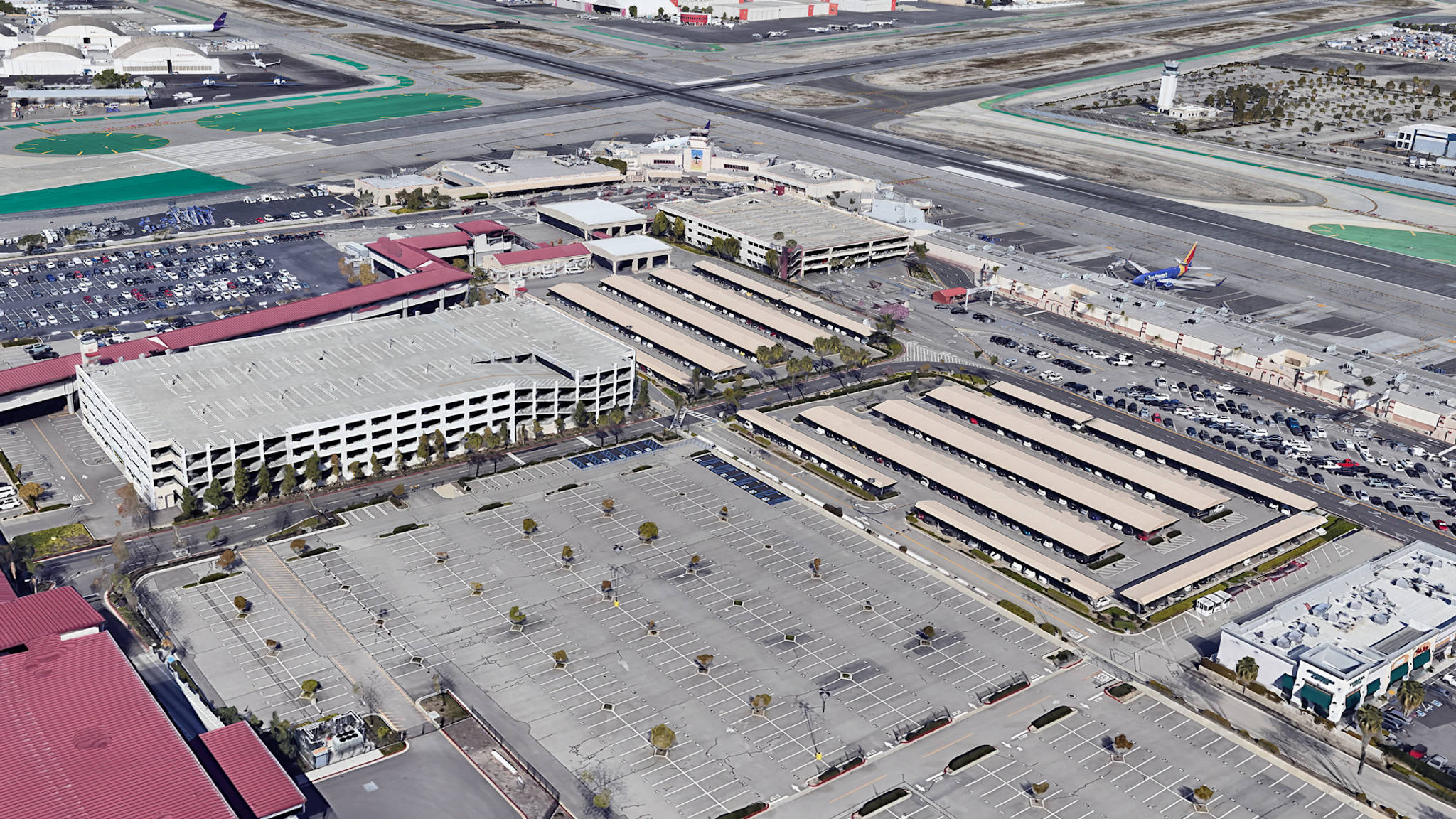 Aerial View of Burbank Airport Parking