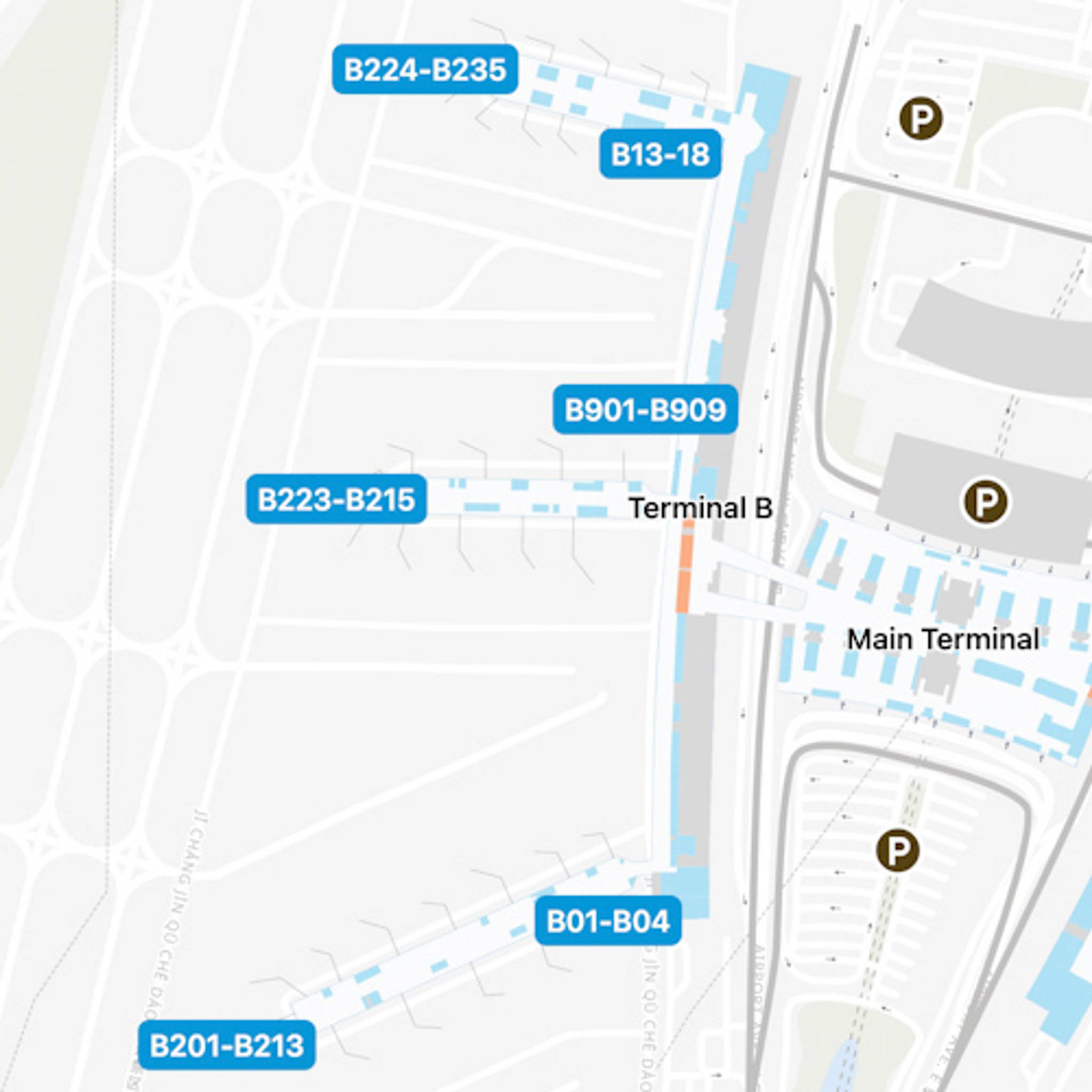 Guangzhou Baiyun Airport CAN Concourse B Map