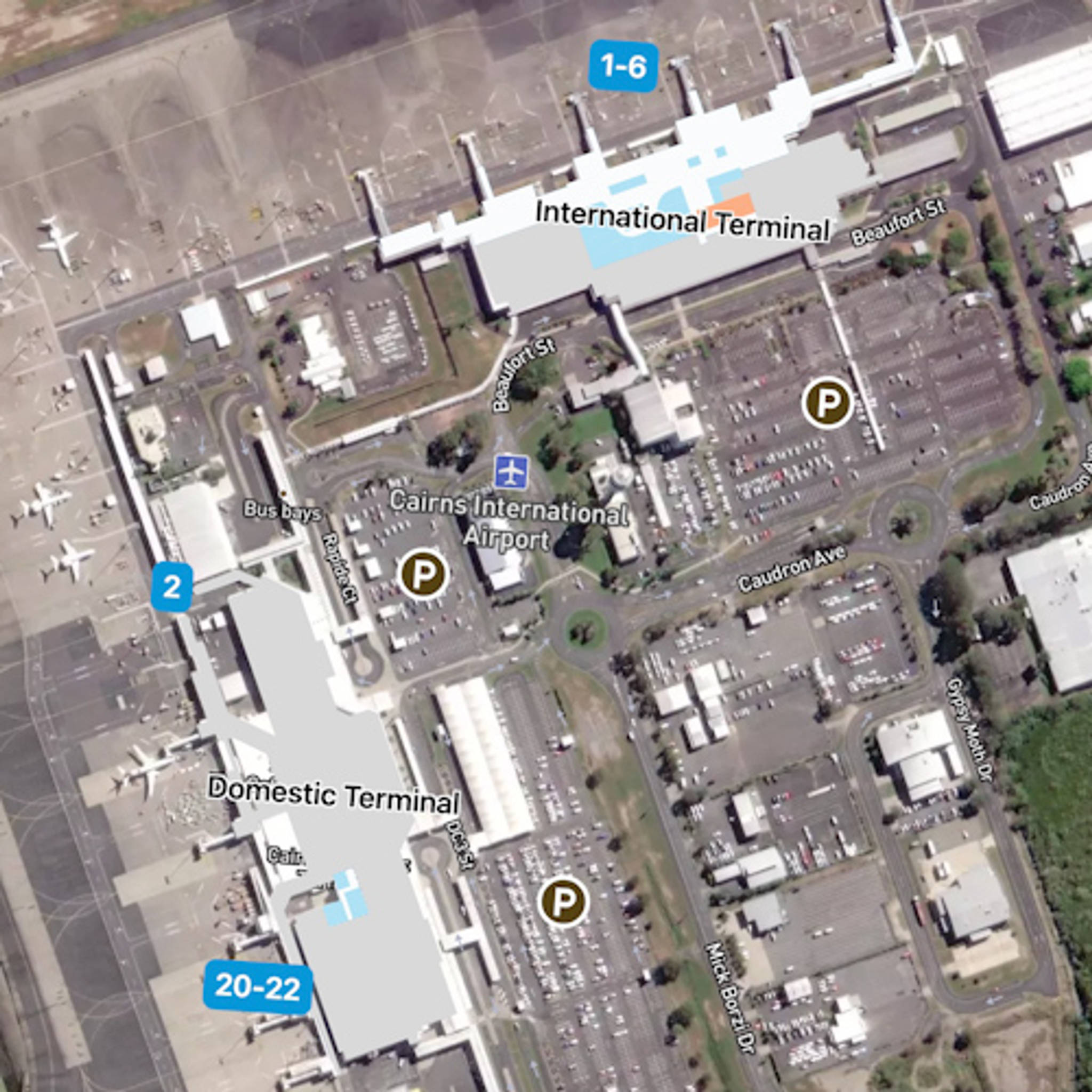 Cairns Airport CNS Terminal Overview Map