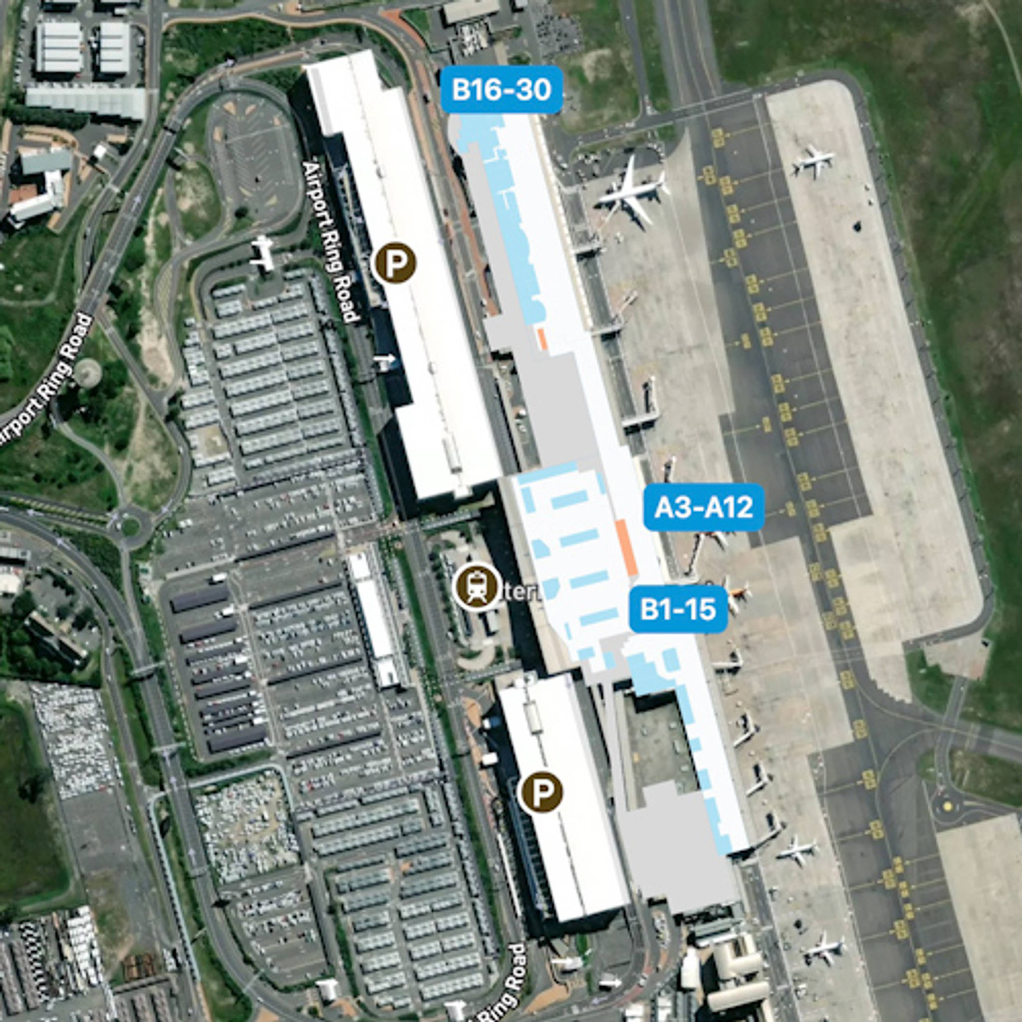 Cape Town Airport CPT Terminal Overview Map