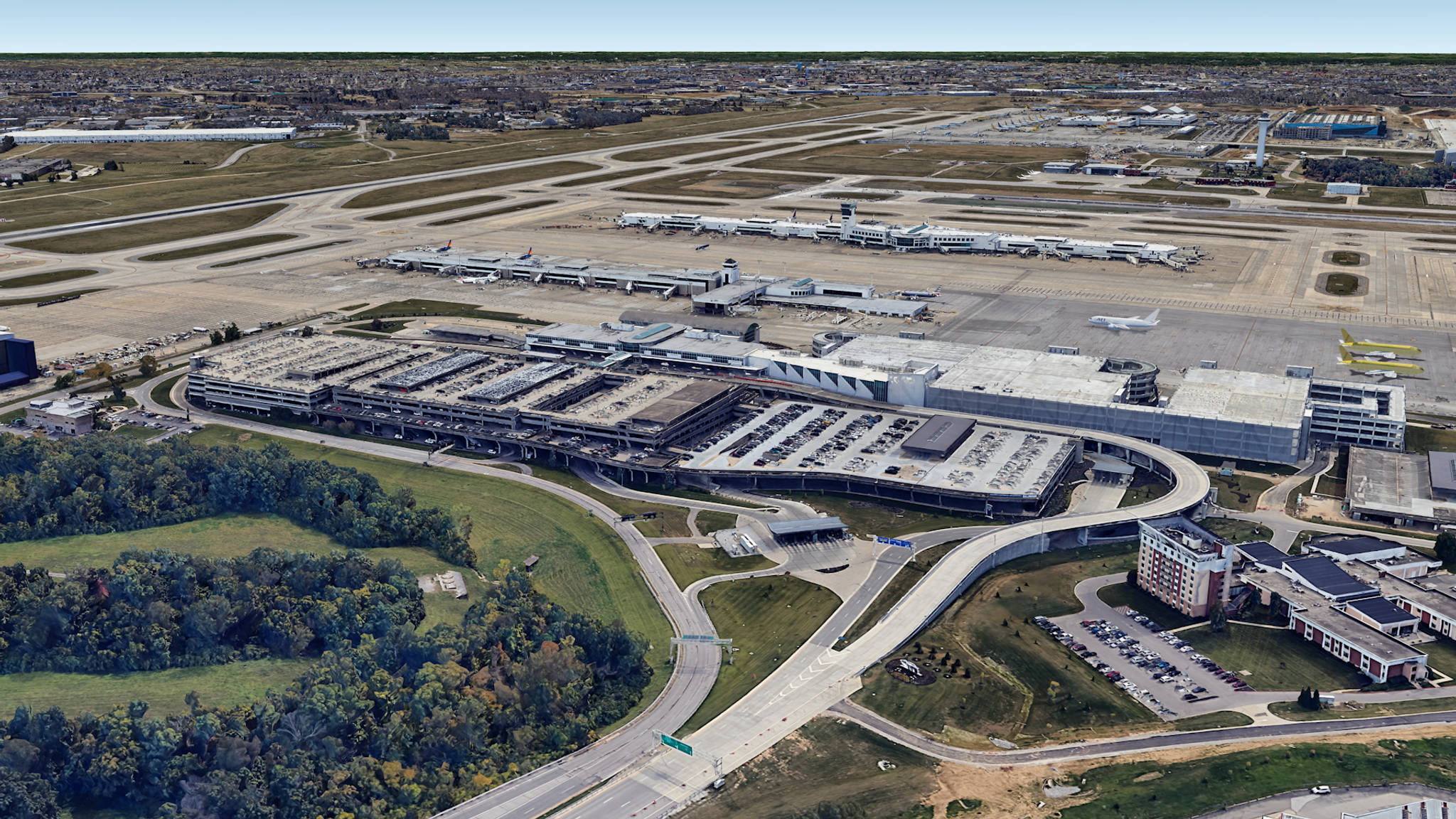 Aerial View of Cincinnati Airport Parking