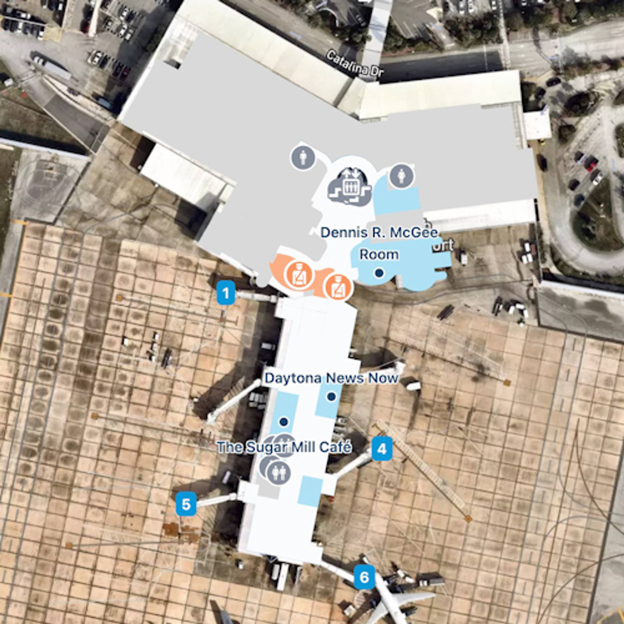 Daytona Beach Airport DAB Terminal Overview Map