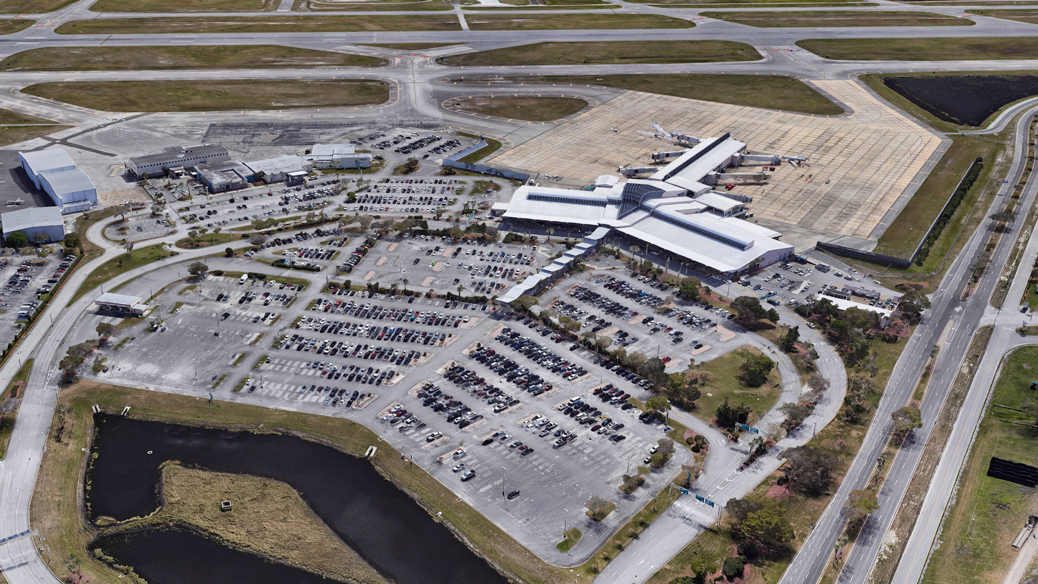Aerial View of Daytona Beach Airport Parking