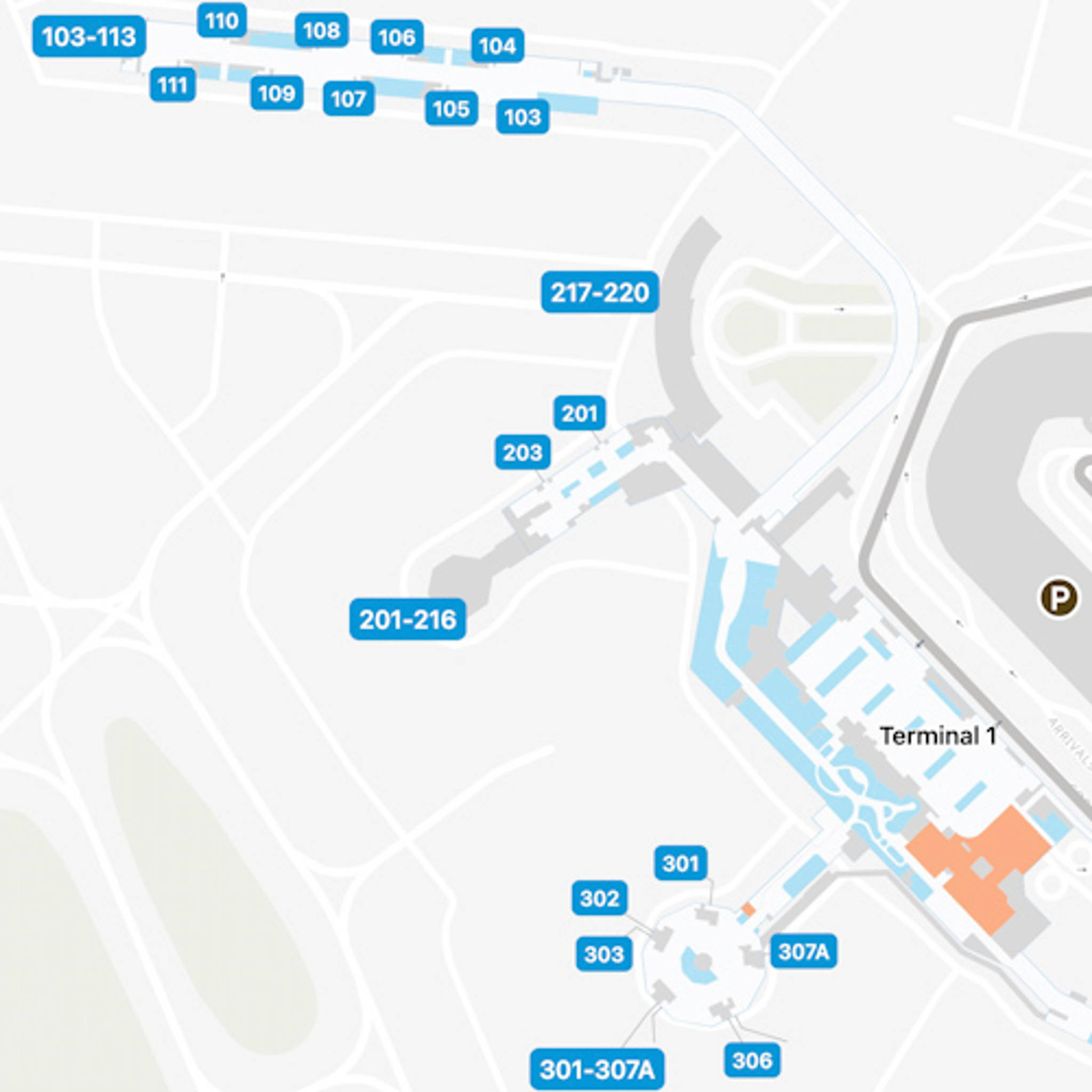 Dublin Airport DUB Terminal 1 Map