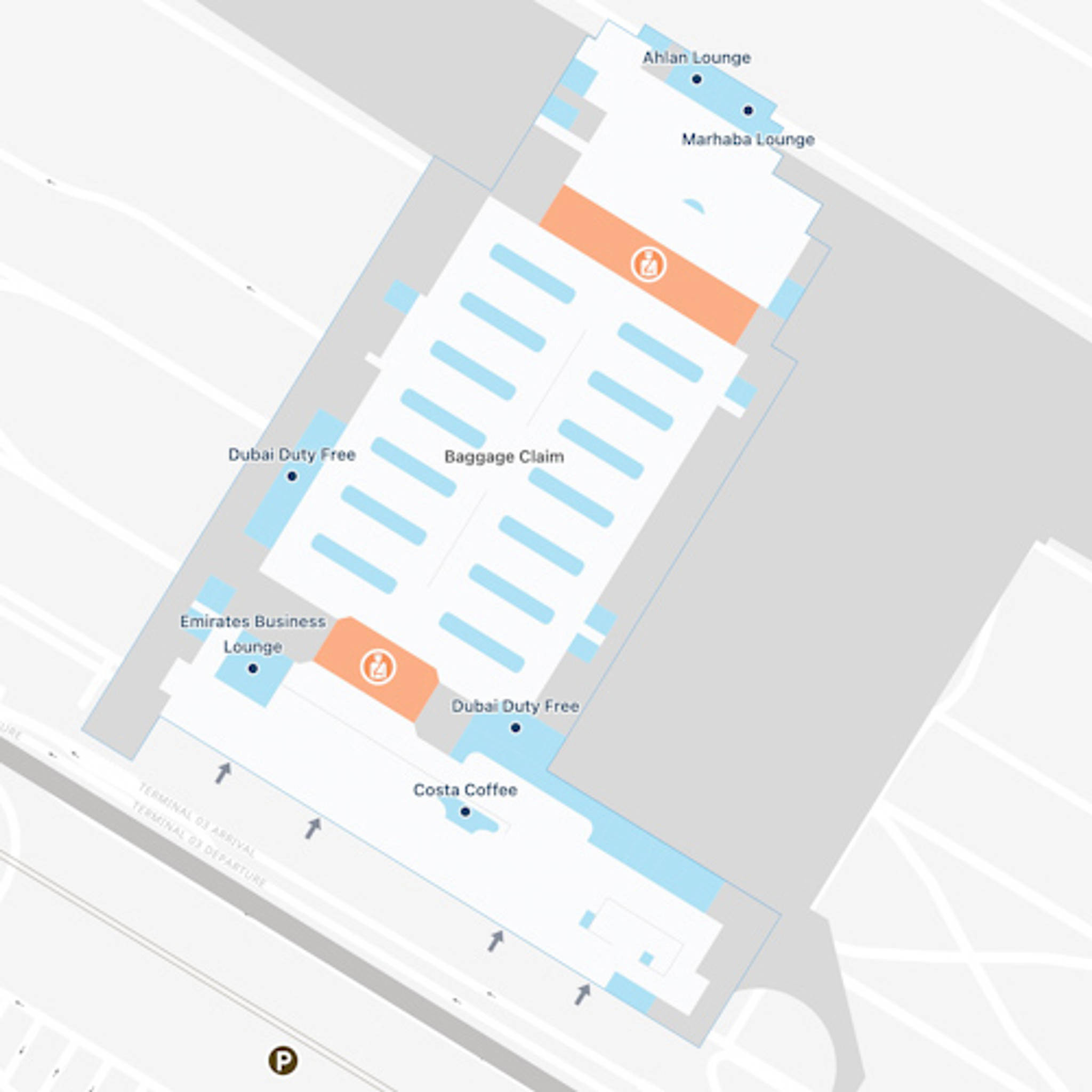 Dubai International Airport DXB Terminal 3 Map