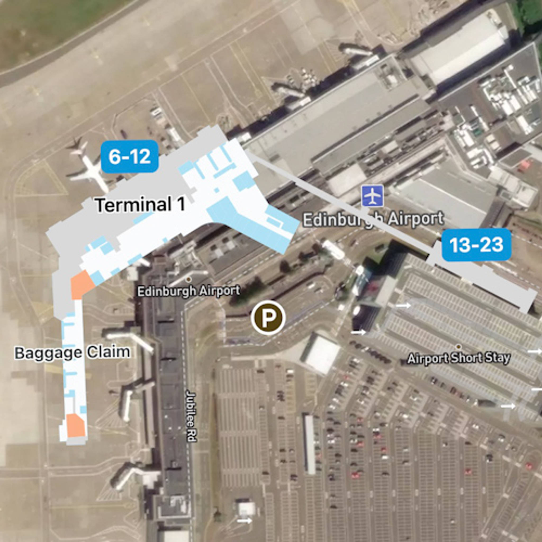Edinburgh Airport EDI Terminal Overview Map