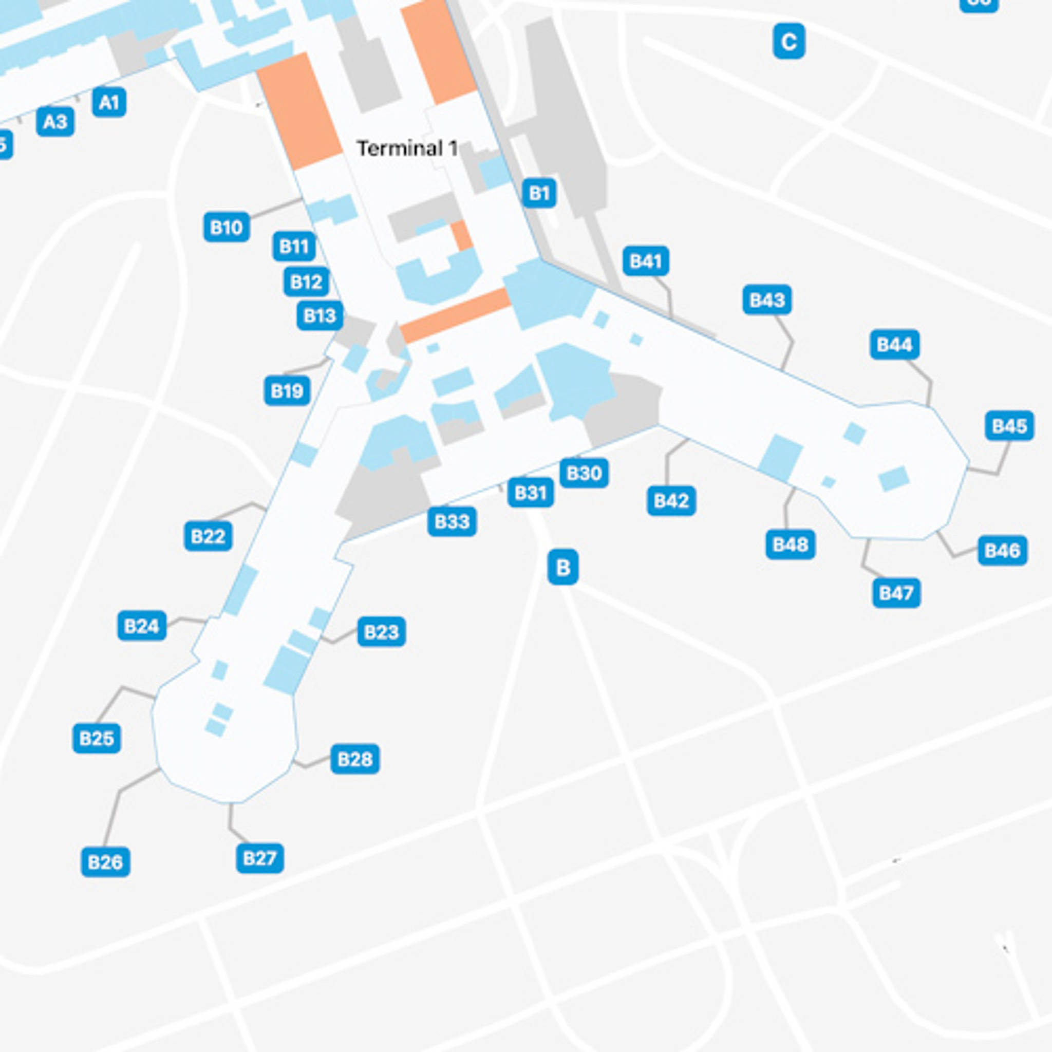 Frankfurt Airport FRA Concourse B Map