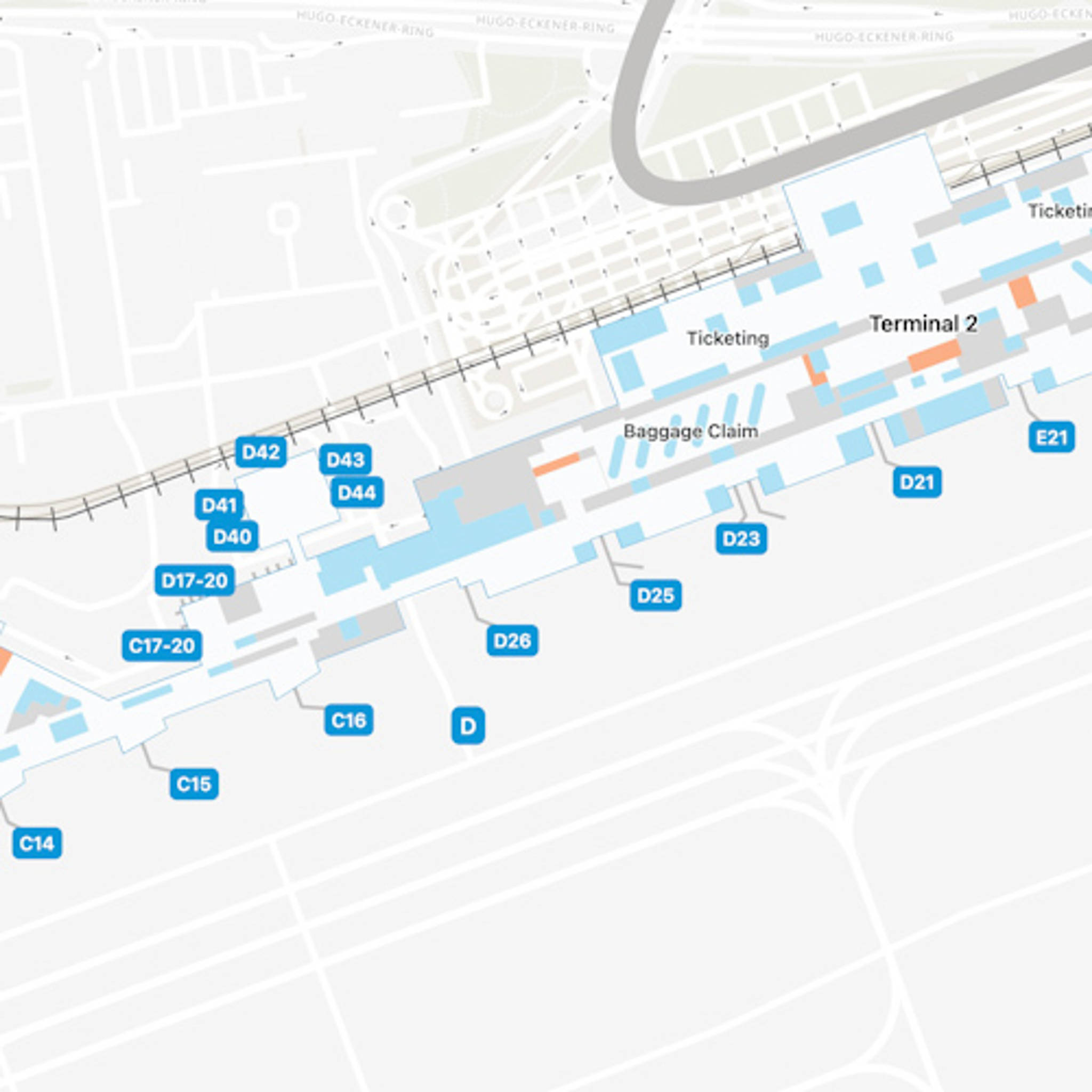 Frankfurt Airport FRA Concourse D Map