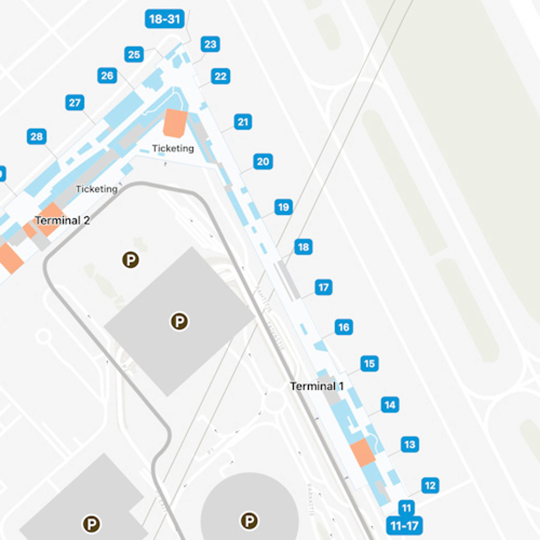 Helsinki Vantaa Airport HEL Terminal 1 Map