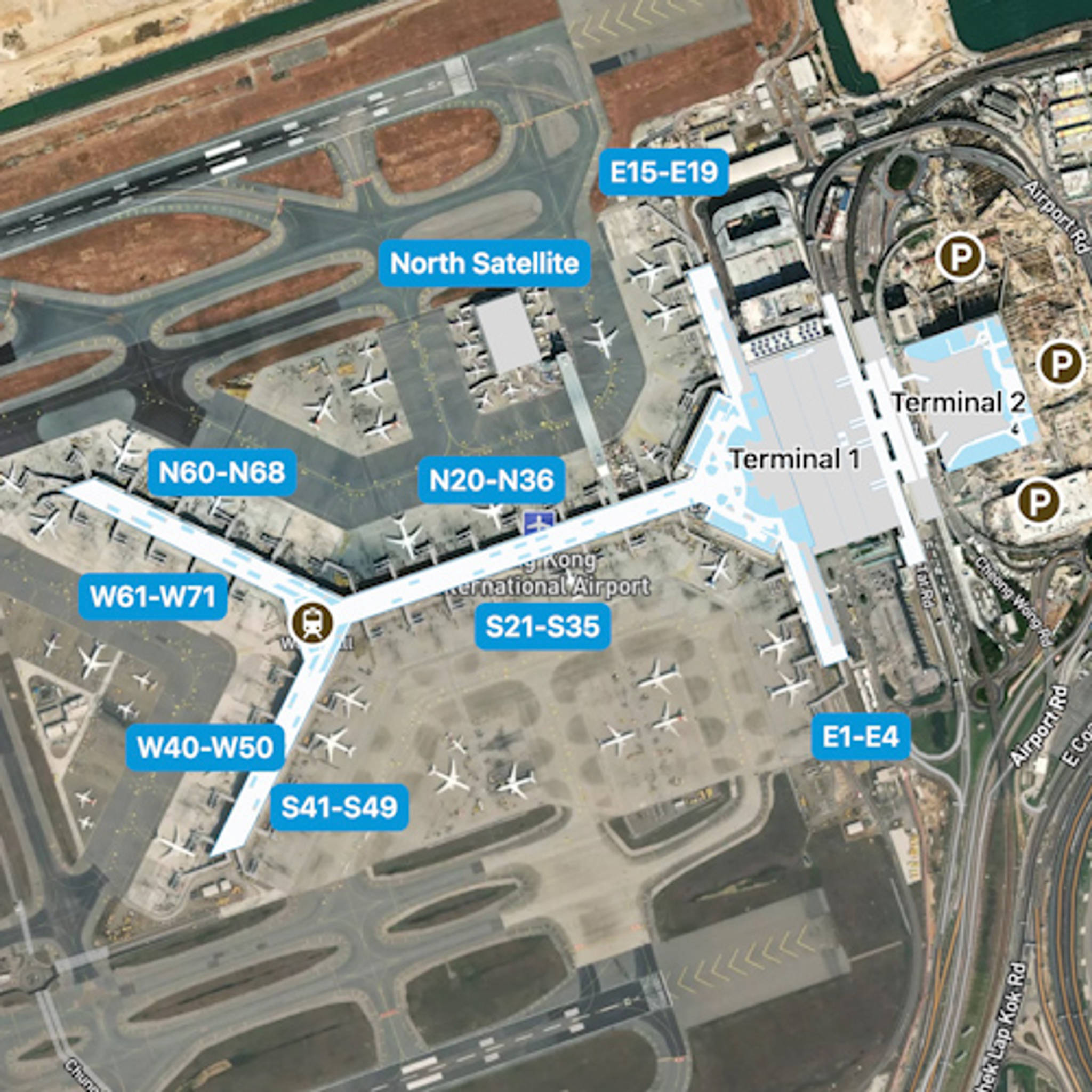 Hong Kong Airport HKG Terminal Overview Map