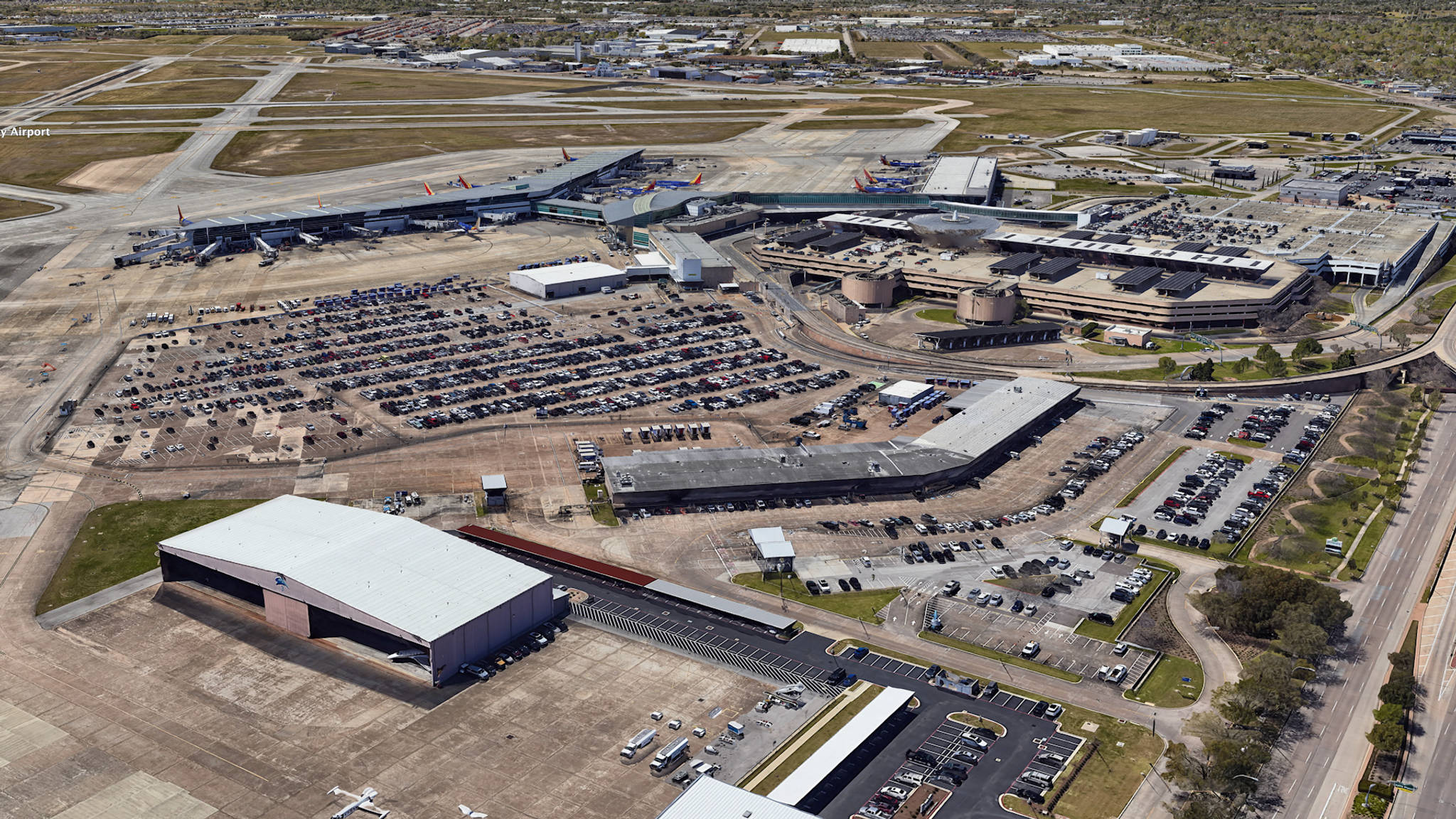  Aerial View of Houston Hobby Airport Parking