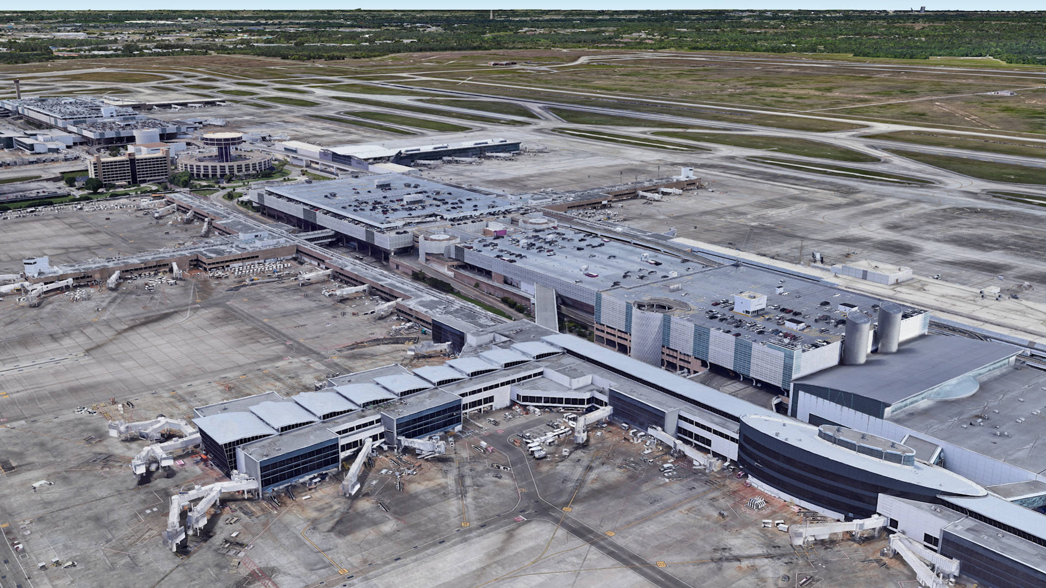  Aerial View of Houston Bush Airport Parking