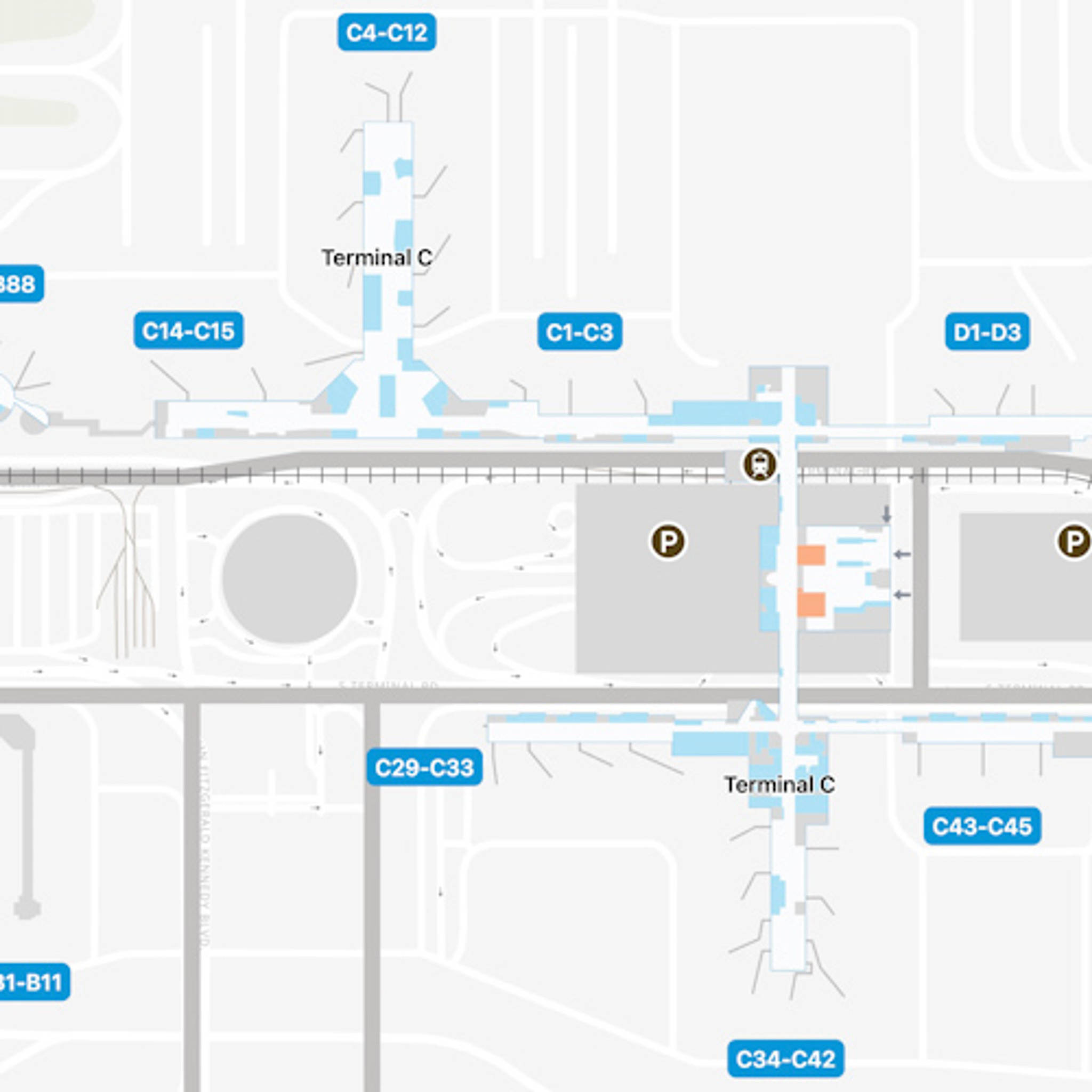 Houston Intercontinental Airport IAH Terminal C Map