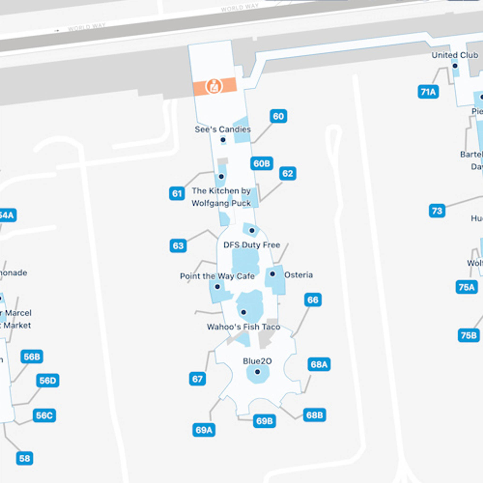 Los Angeles Airport LAX Terminal 6 Map