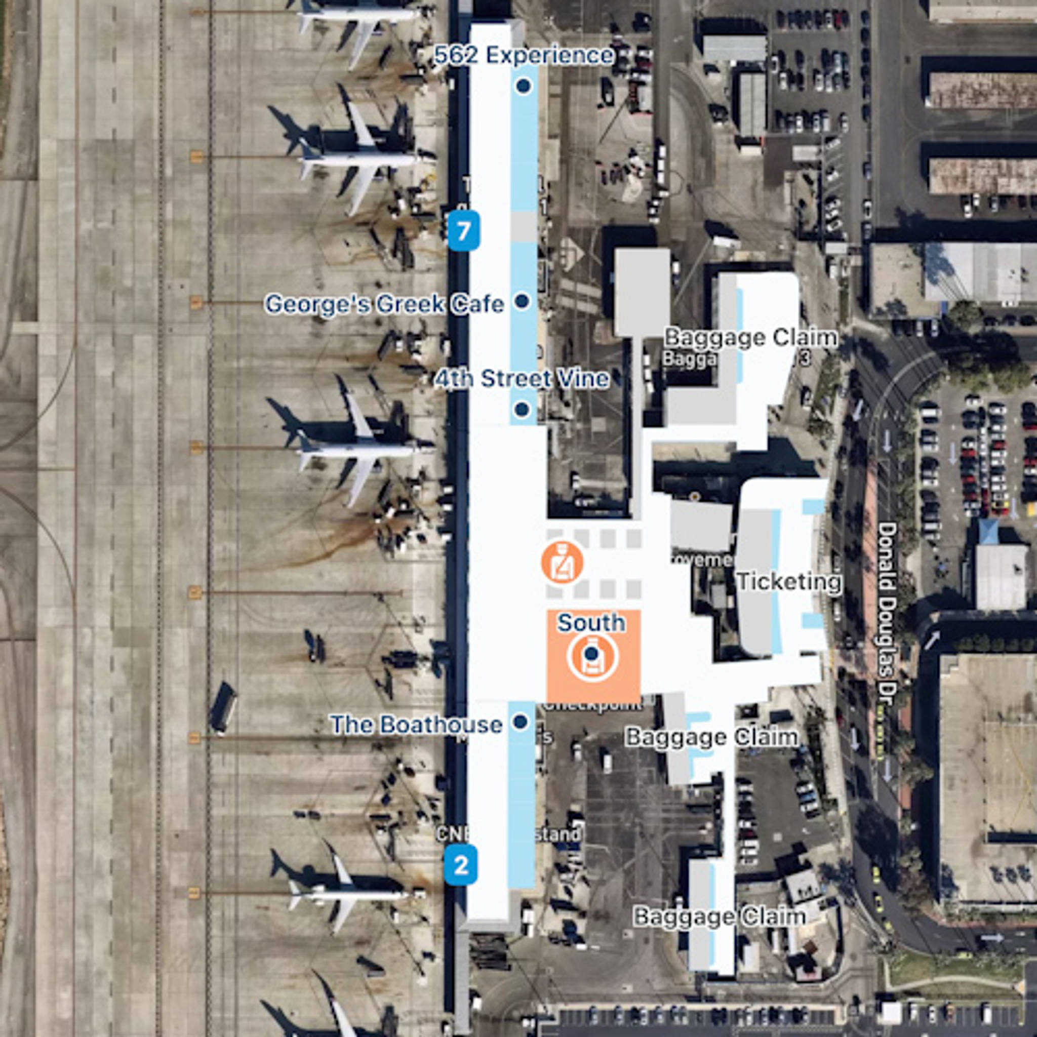 Long Beach Airport LGB Terminal Overview Map