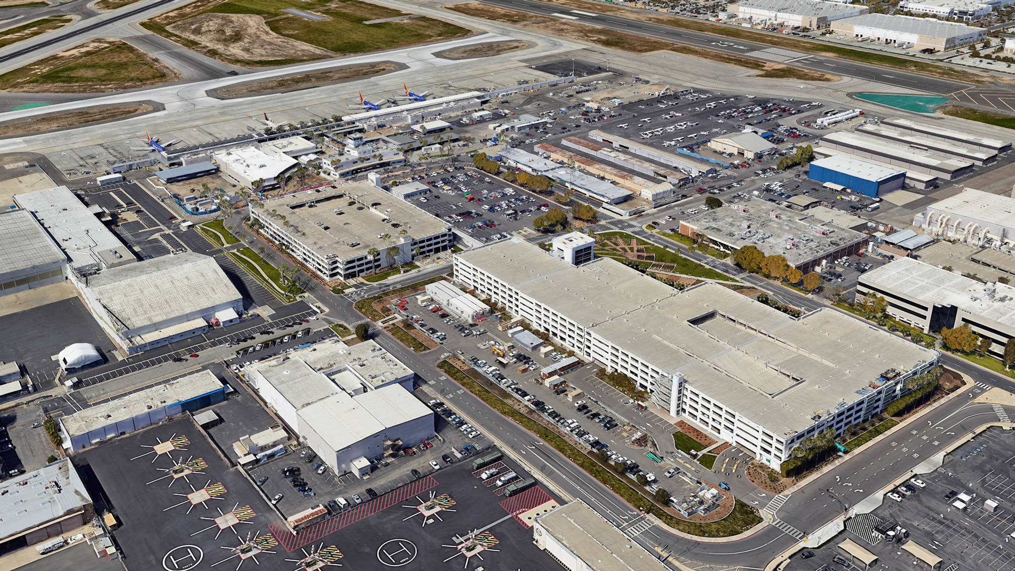Aerial View of Long Beach Airport Parking