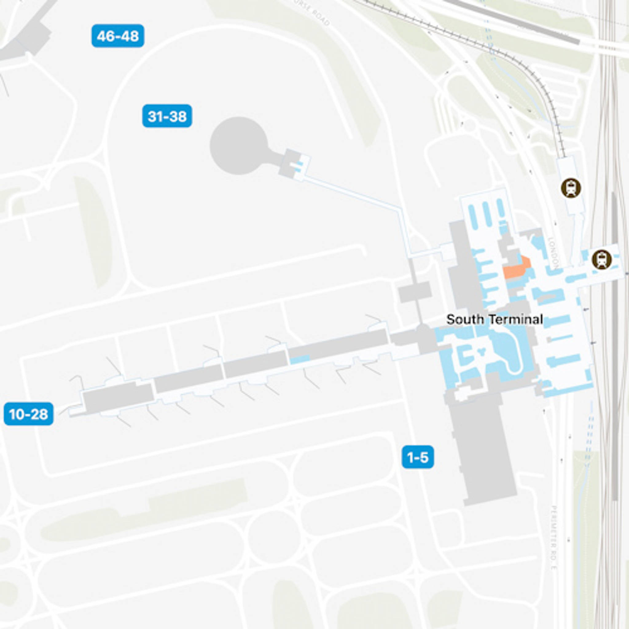 London Gatwick Airport LGW South Terminal Map