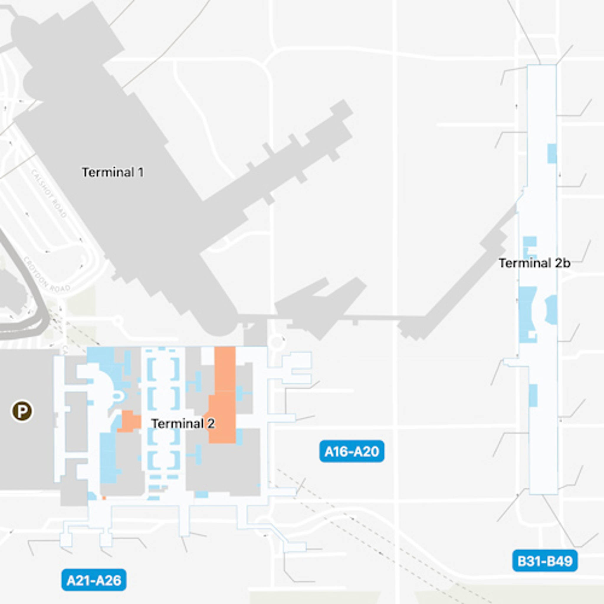 London Heathrow Airport LHR Terminal 2 Map