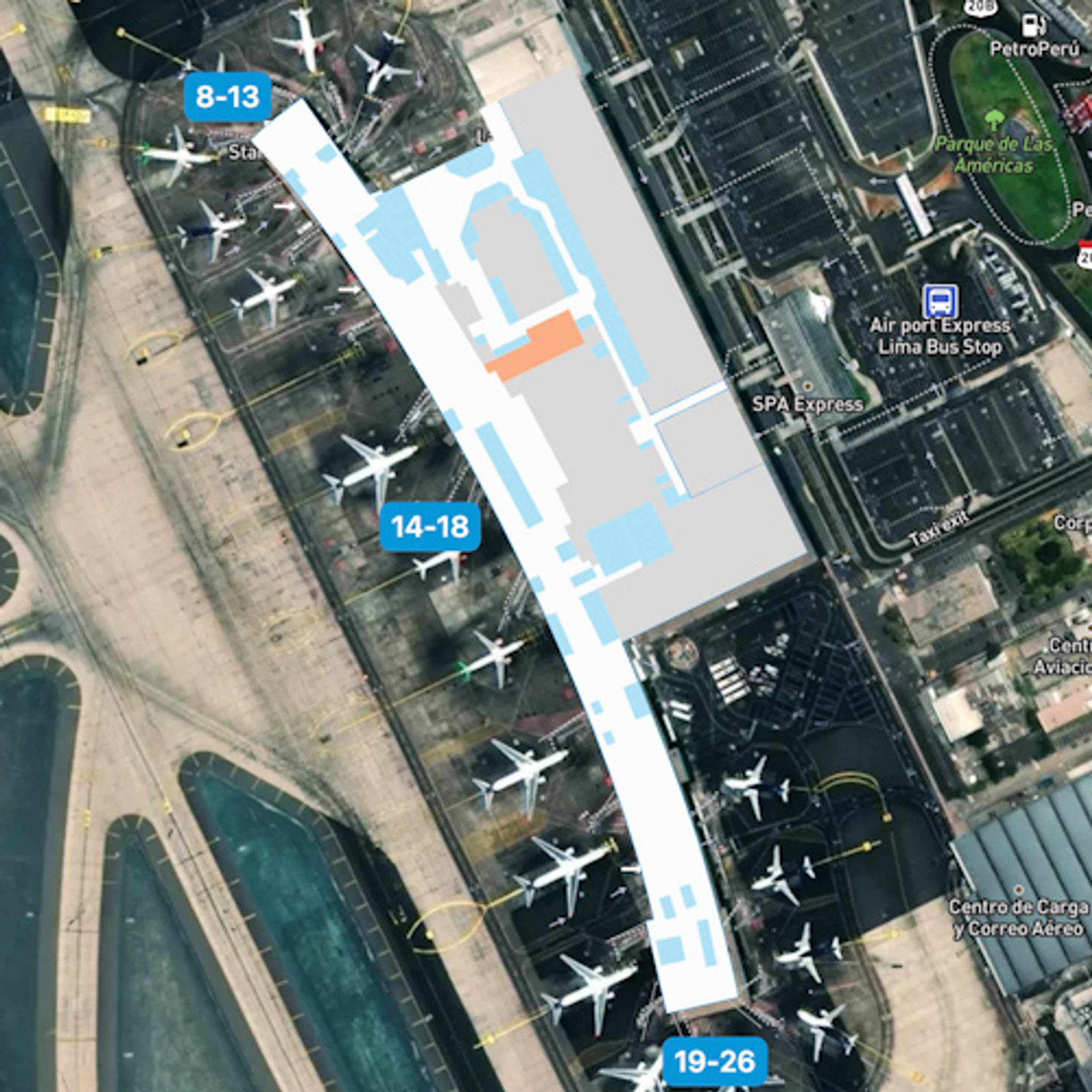 Lima Jorge Chavez Airport LIM Terminal Overview Map