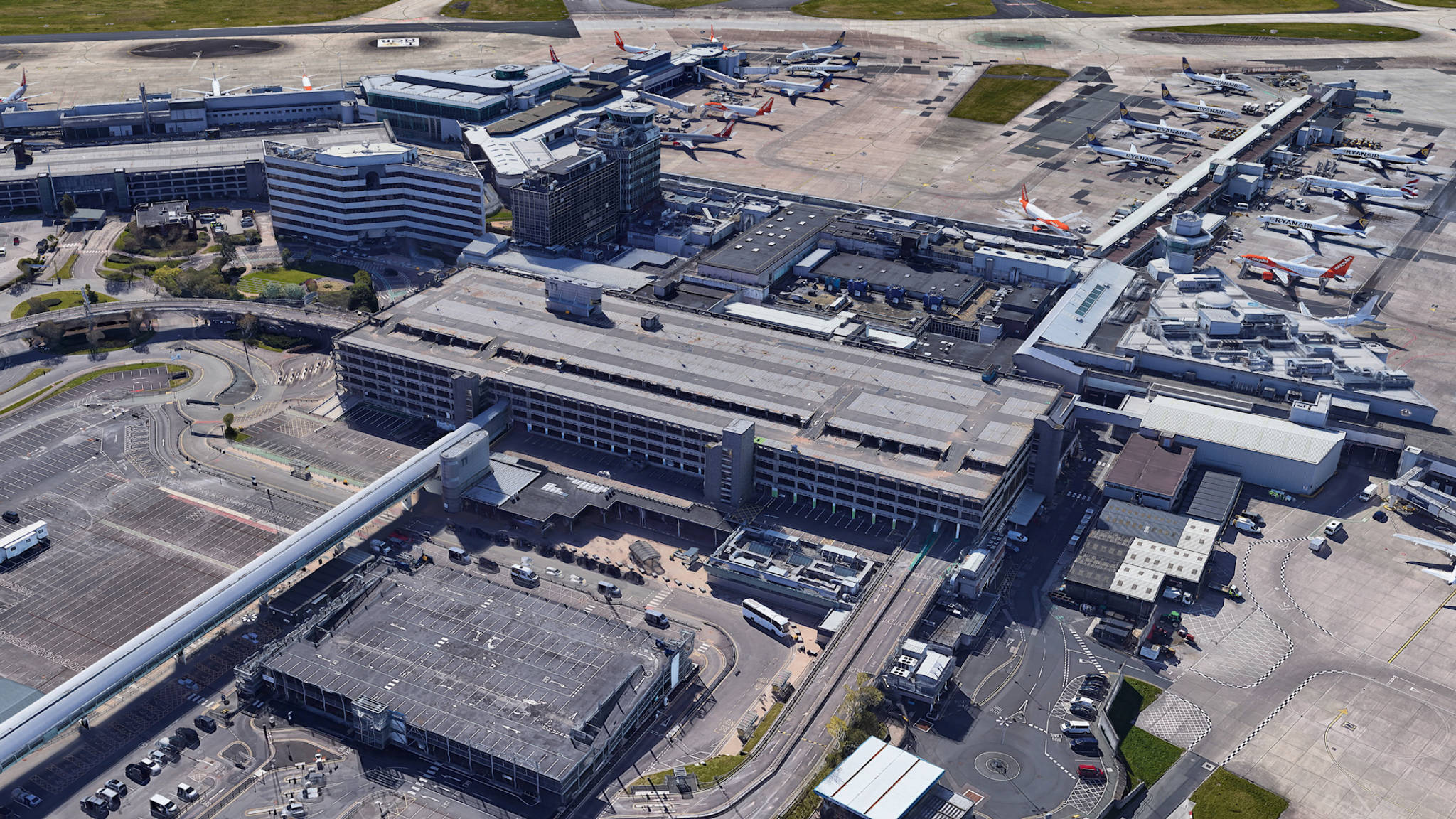Aerial View of Manchester Airport Parking