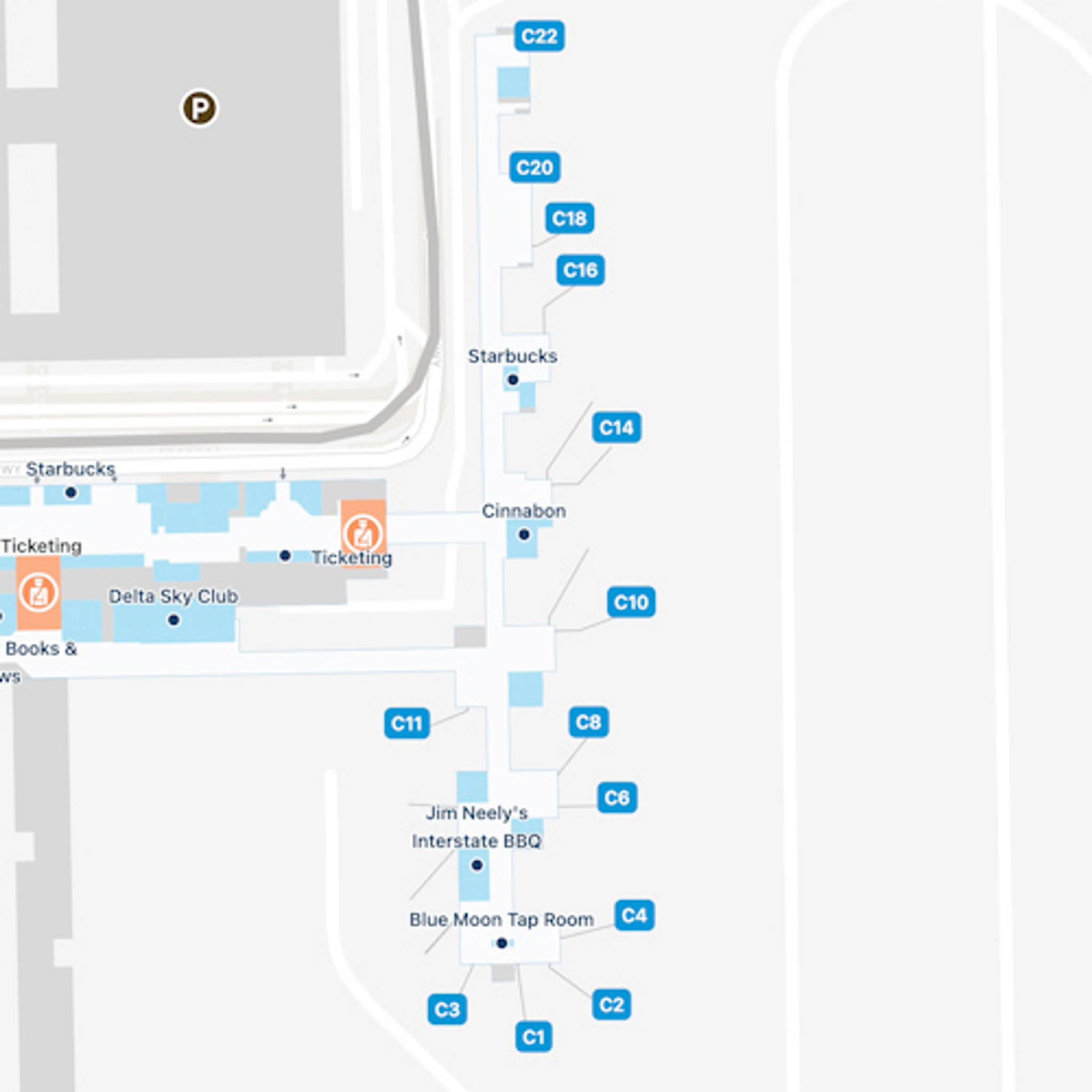 Memphis Airport MEM Concourse C Map