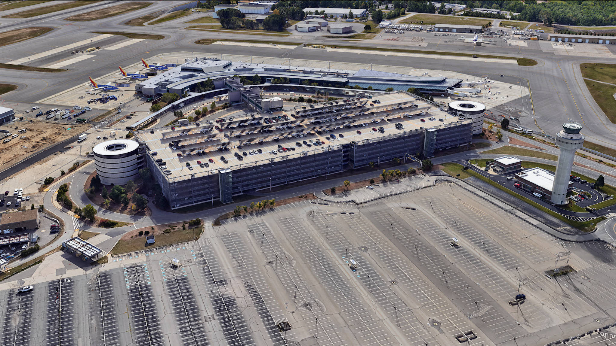 Aerial View of Manchester-Boston Airport Parking