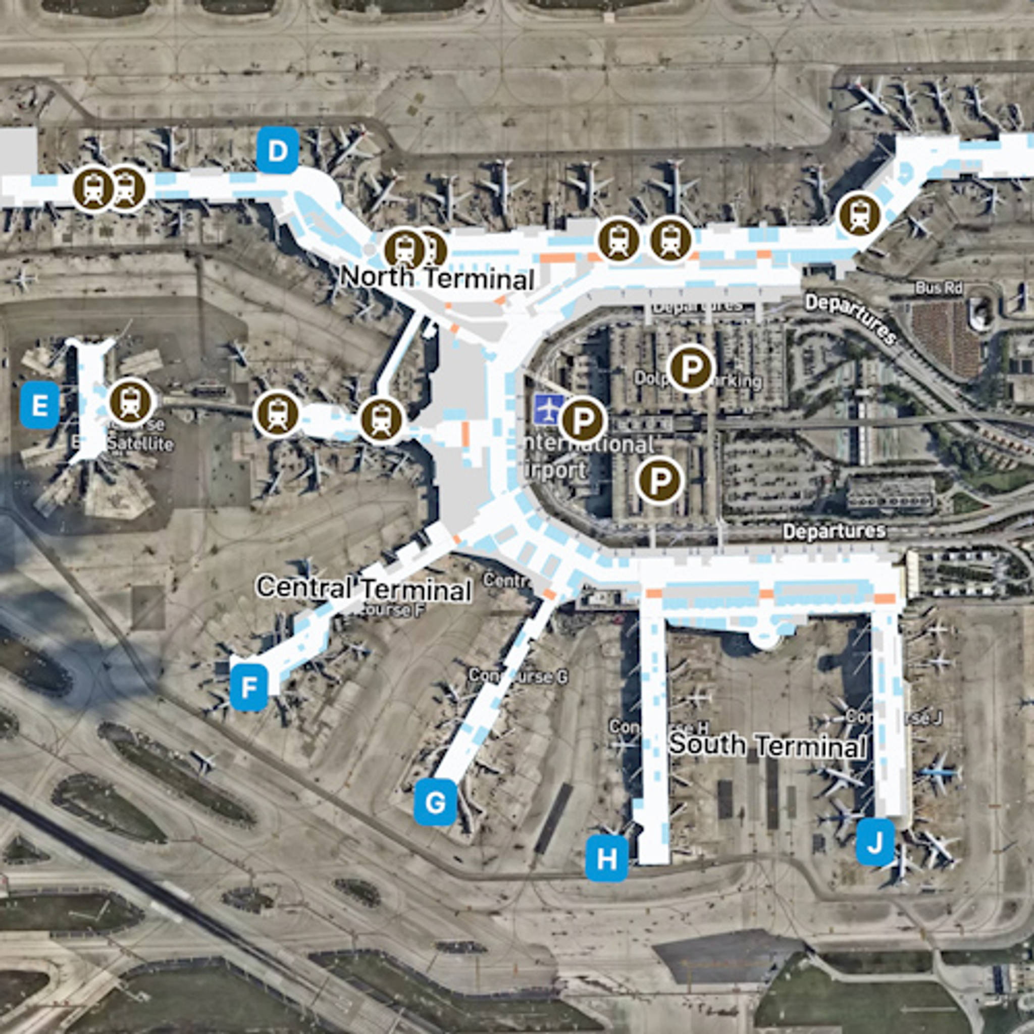 Miami Airport MIA Terminal Overview Map