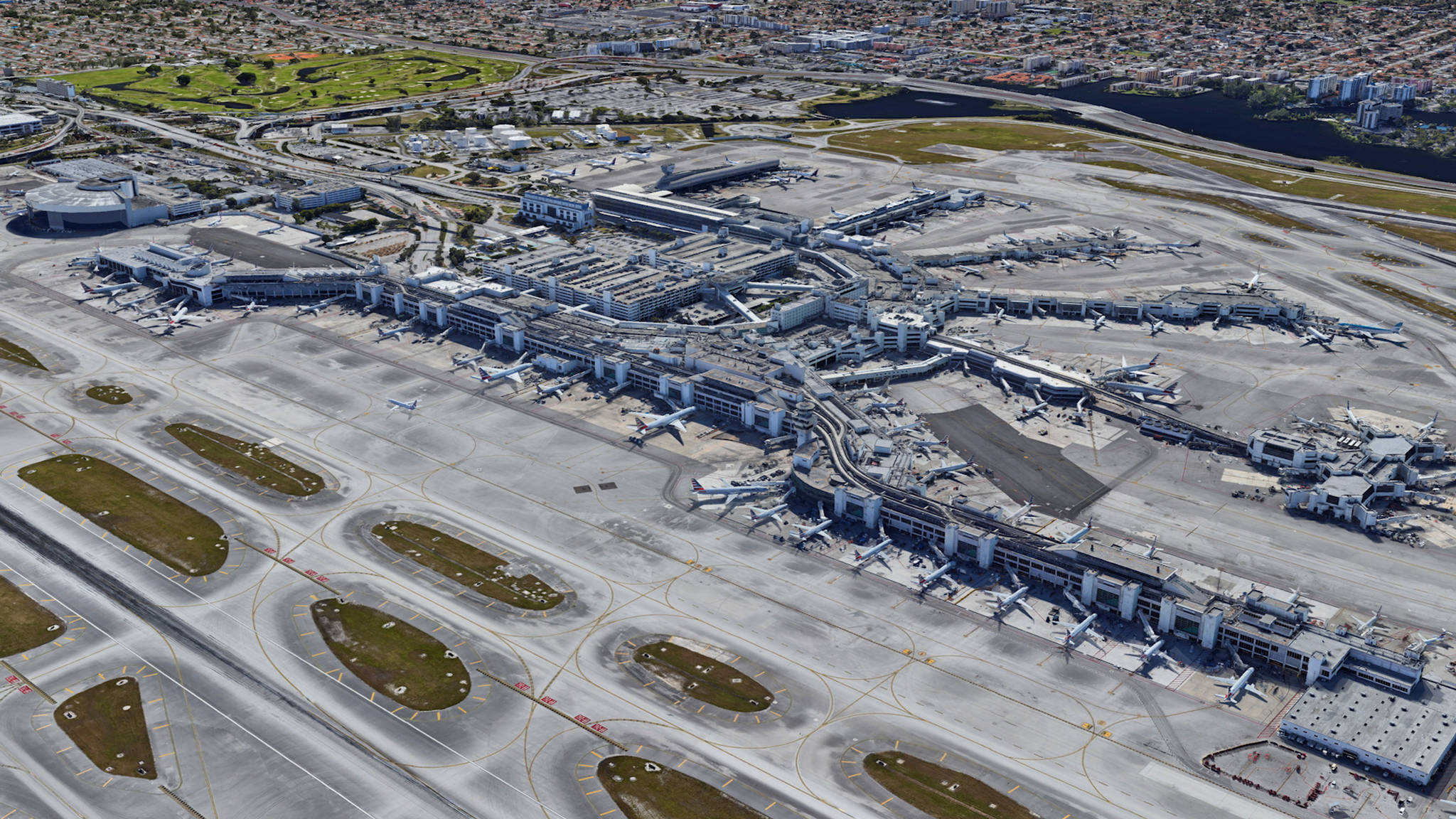 Aerial View of Miami Airport
