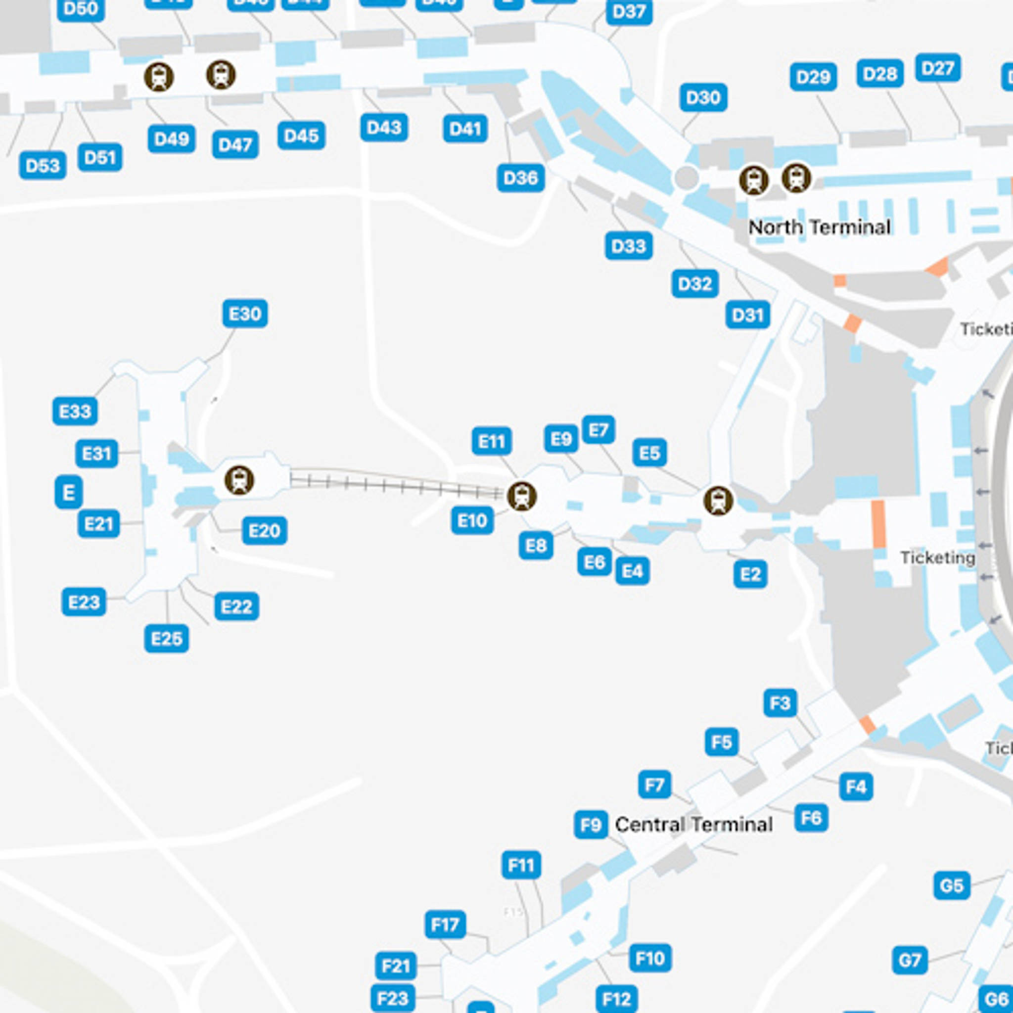 Miami Airport MIA Concourse E Map