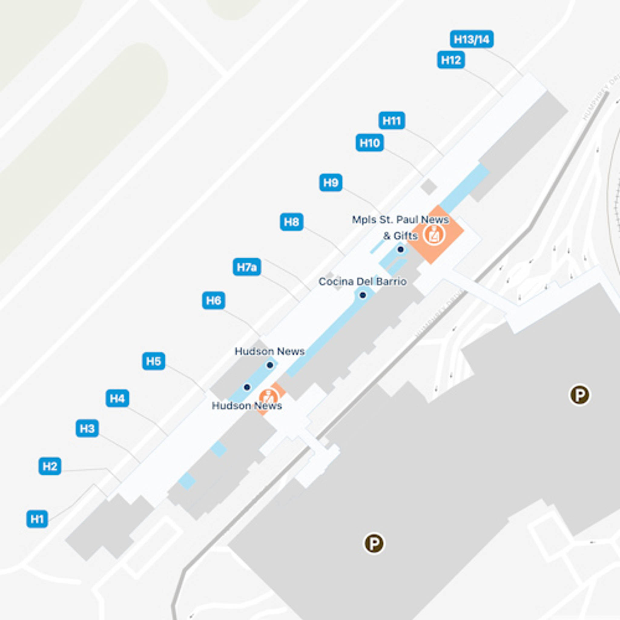 Minneapolis St Paul Airport MSP Concourse H Map