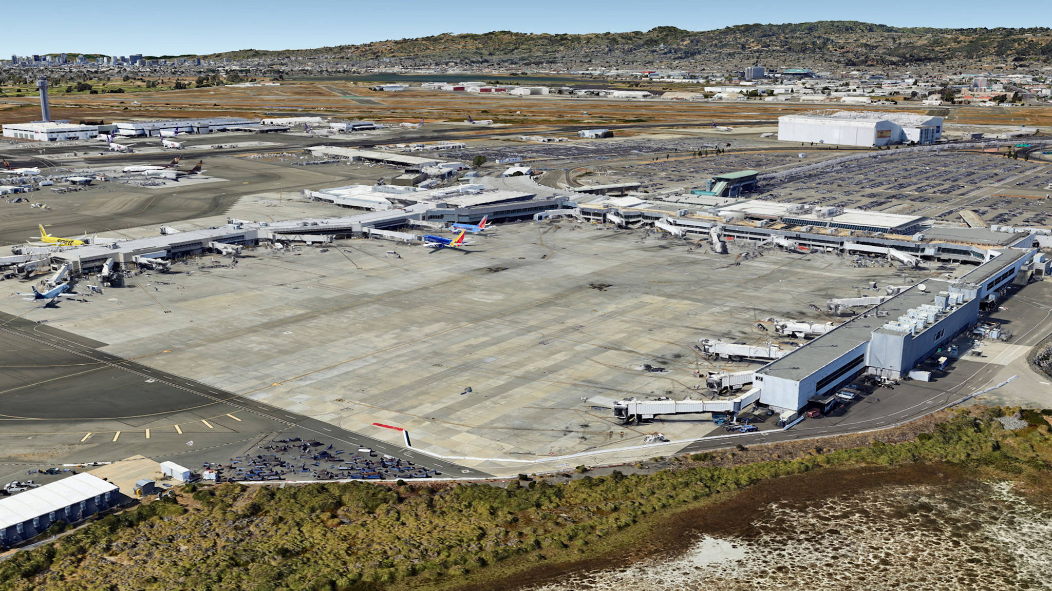 Aerial View of Metropolitan Oakland Airport