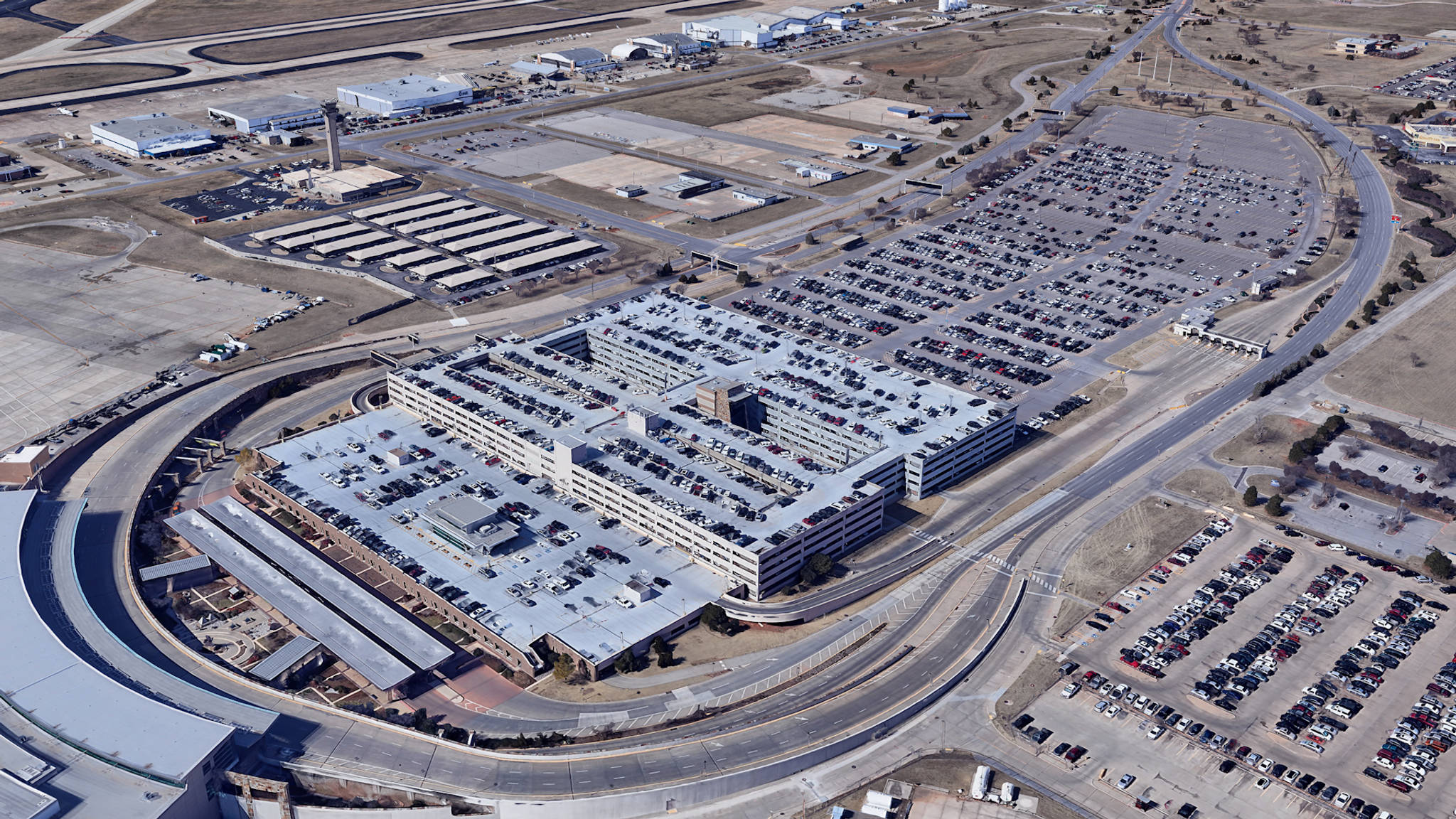 Aerial View of Oklahoma City Airport Parking