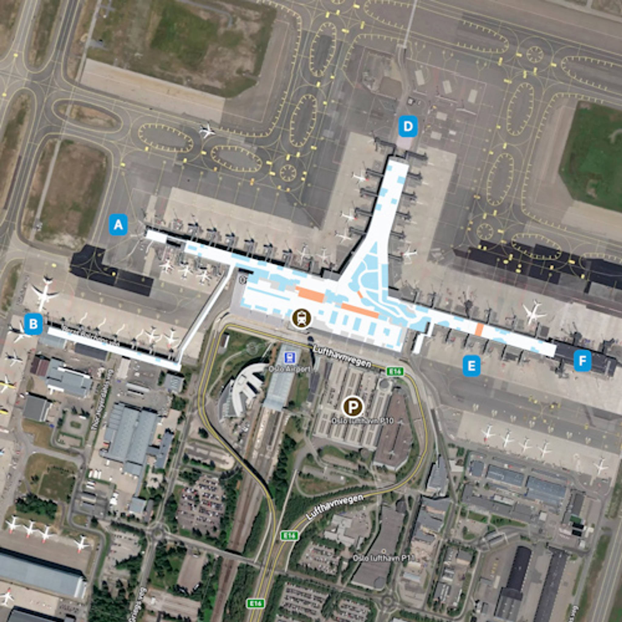Oslo Gardermoen Airport OSL Terminal Overview Map