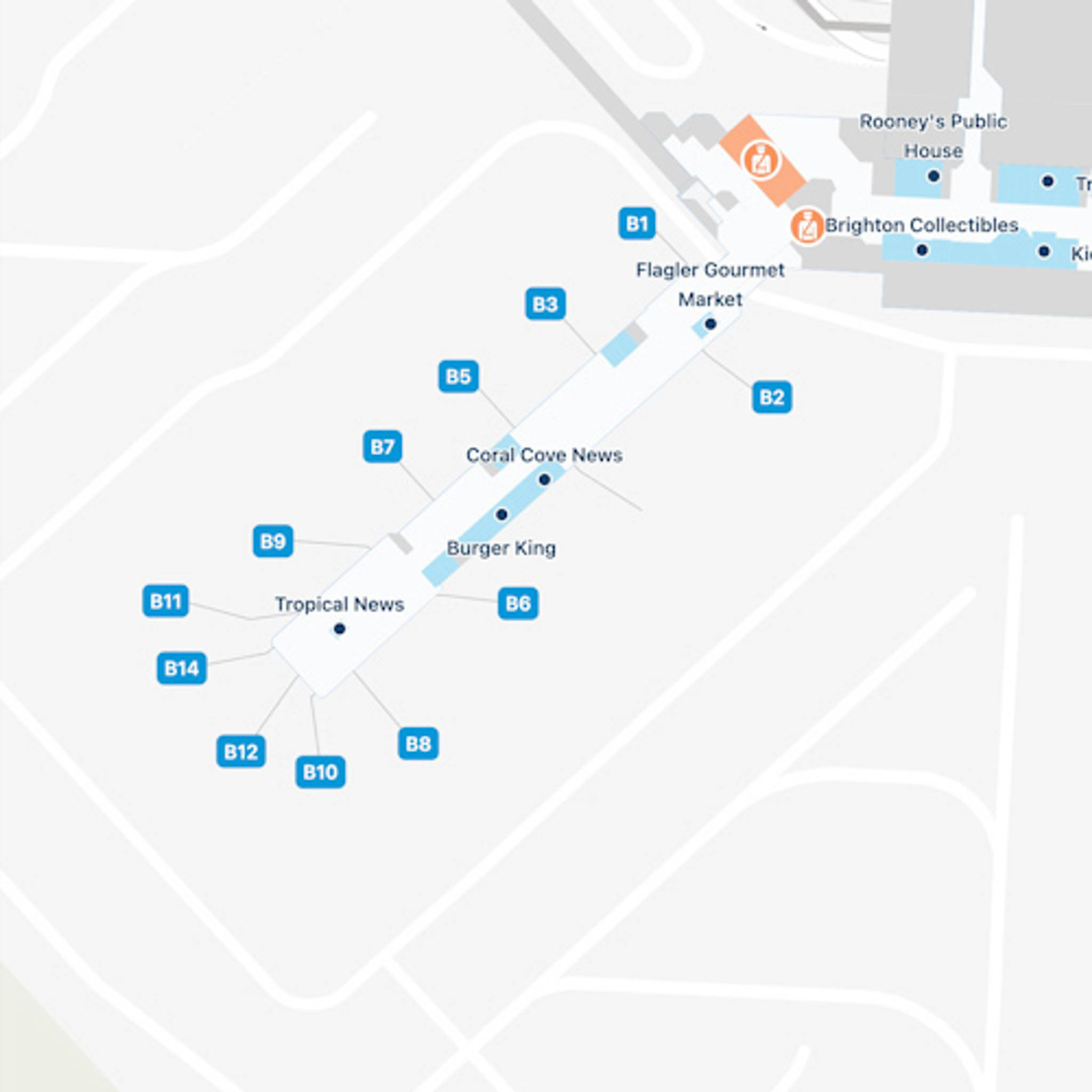Palm Beach Airport PBI Concourse B Map